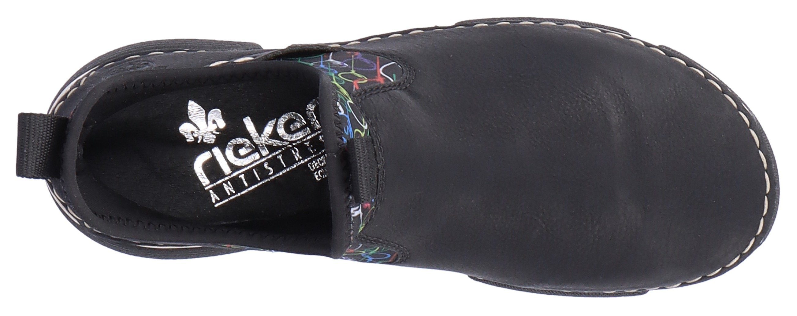 Rieker Schlupfboots mit buntem Aufdruck