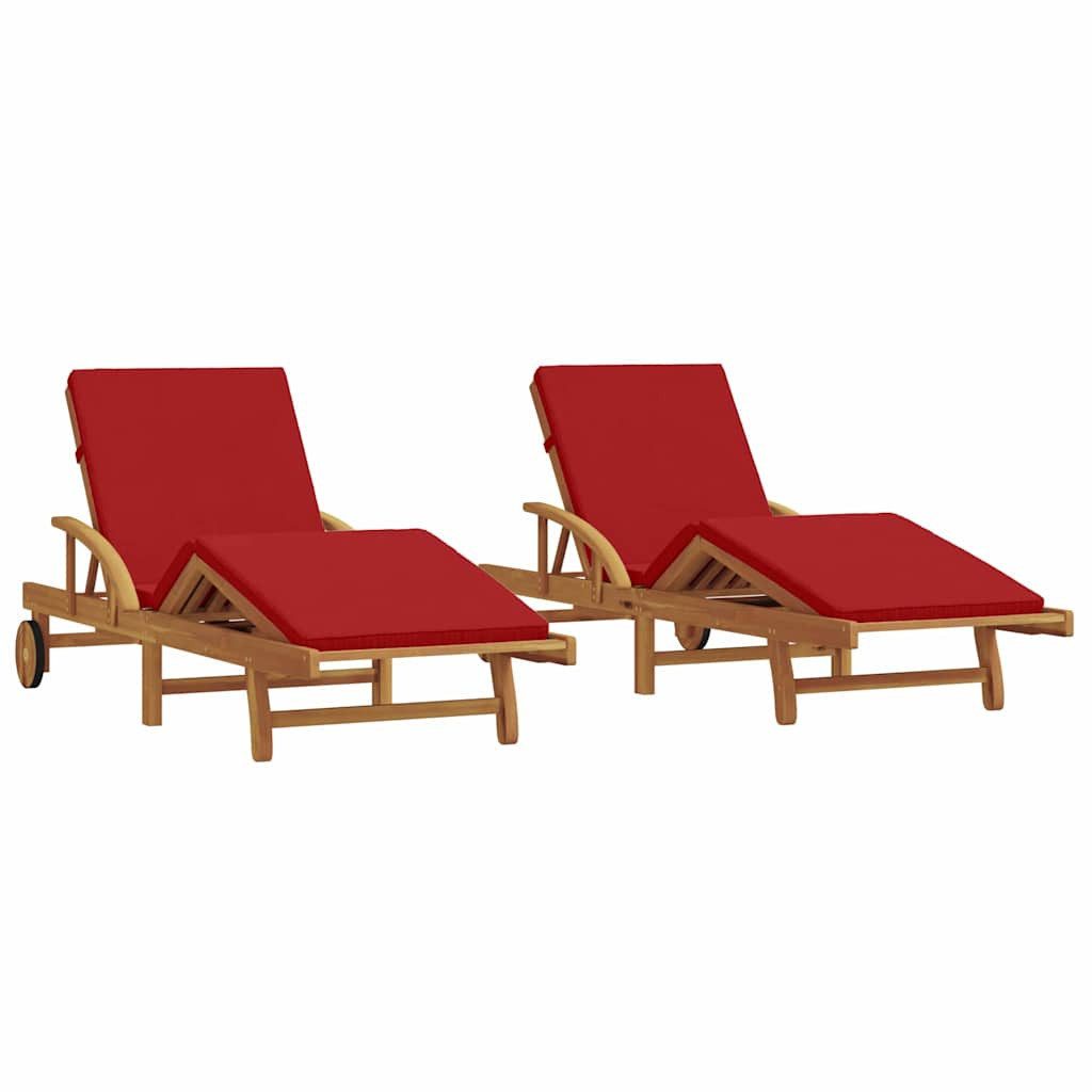 vidaXL Gartenliege Sonnenliege 2 pcs Rot günstig online kaufen