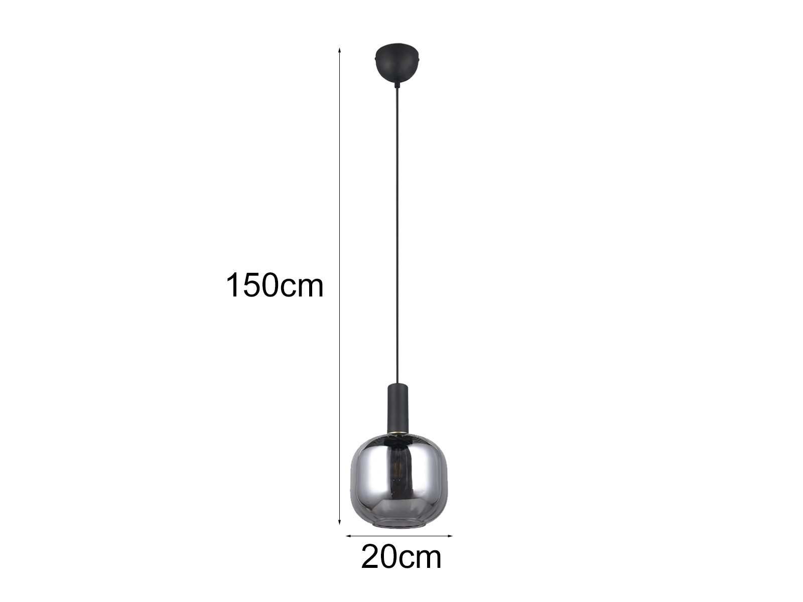 TRIO Leuchten LED Pendelleuchte, Dimmfunktion, LED wechselbar, warmweiß, Klein-e Lampenschirm Glas einflammig hängend Esstisch Couchtisch Ø20cm