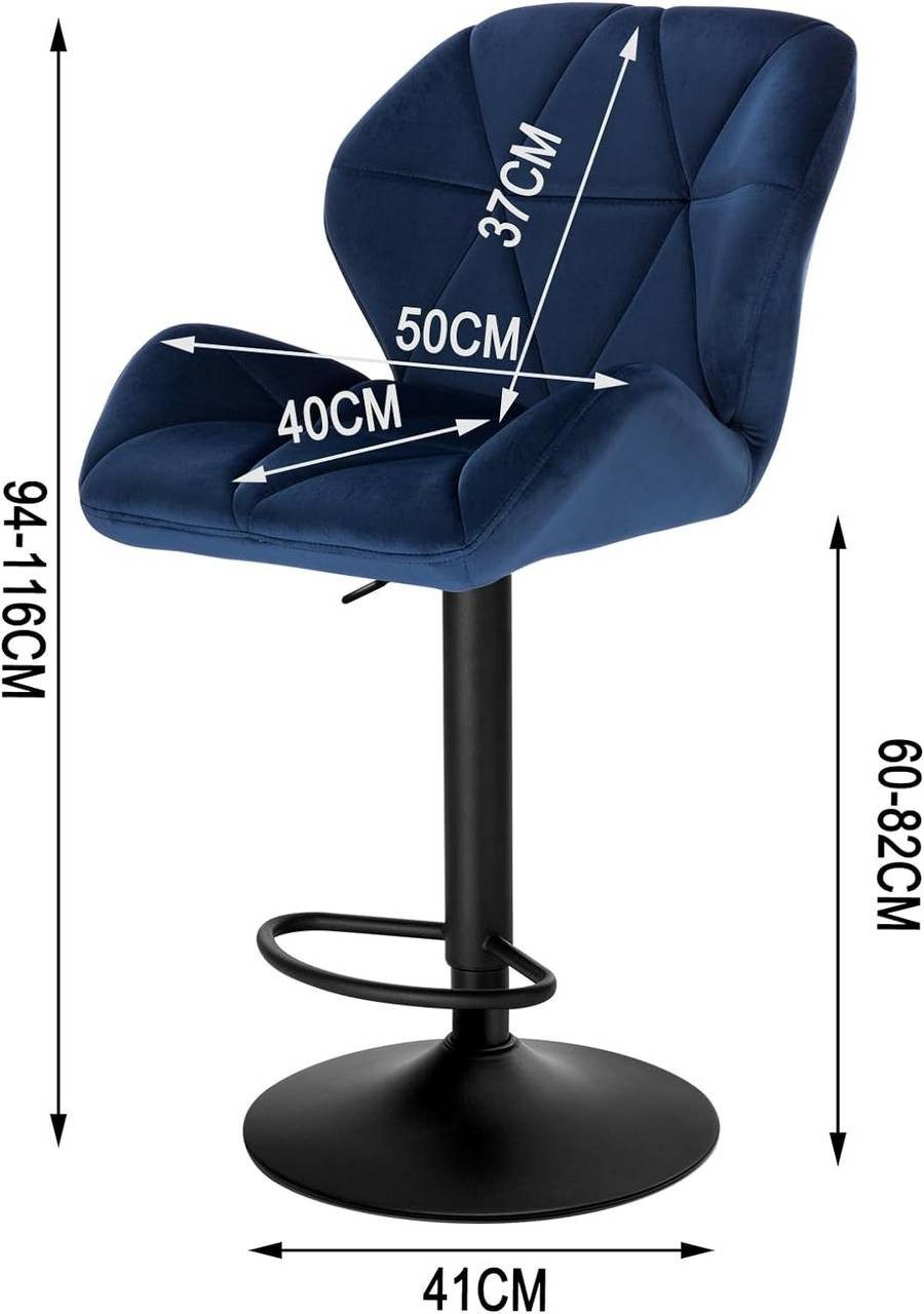 Woltu Barhocker (Set, 2 St), Tresenhocker Designer Hocker mit Rückenlehne