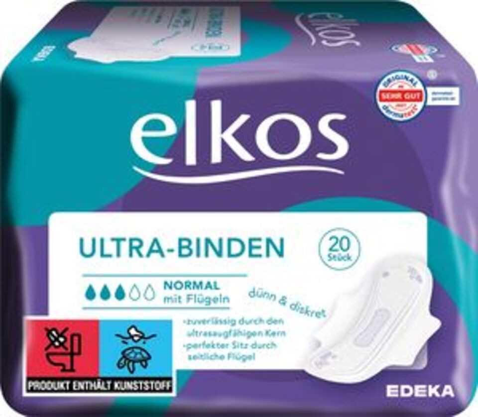 elkos Прокладки Elkos Ultra-Binde Normal m. Flügeln 20er, 1-St.