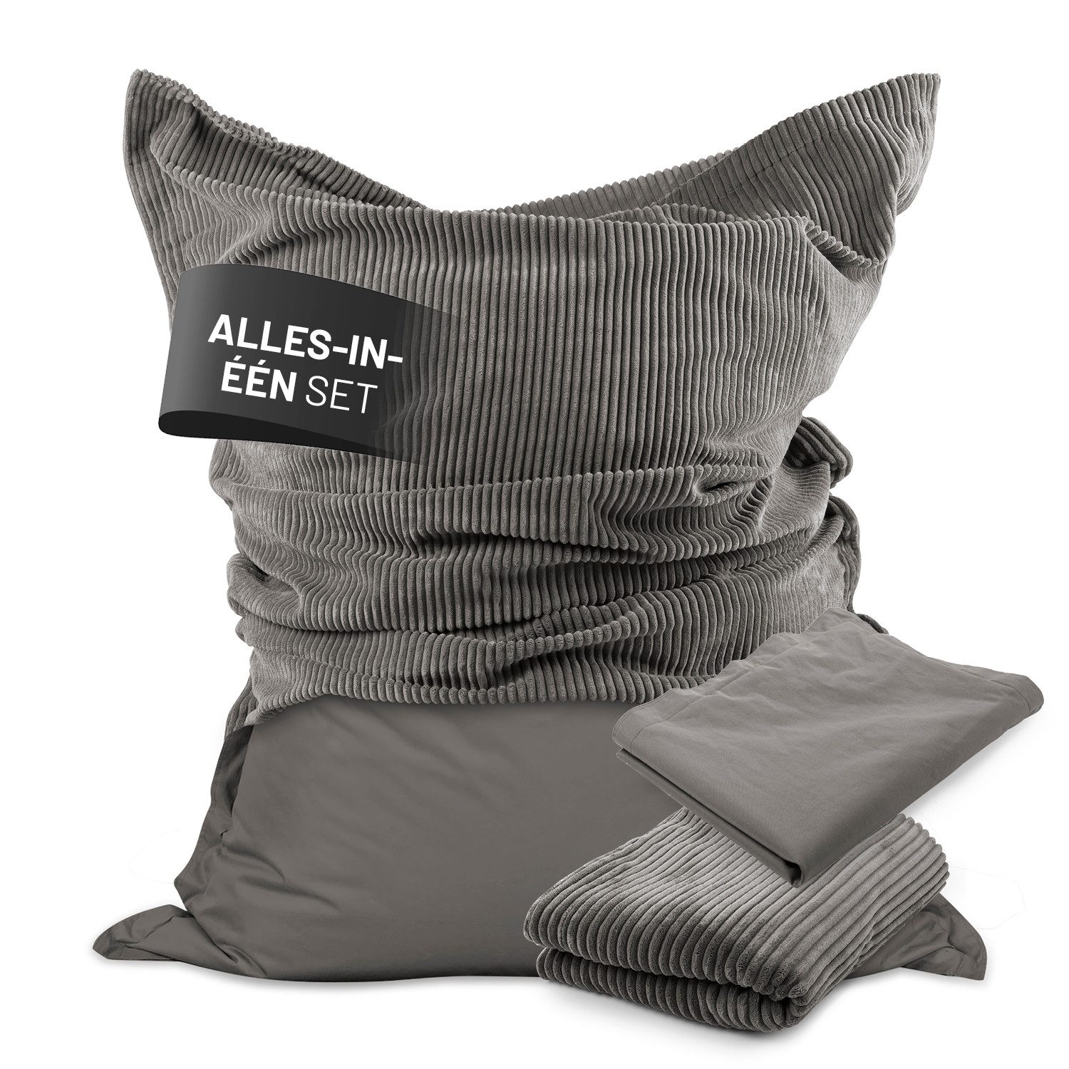 Lumaland Sitzsack Classic XXL All-in-One Set - 2 Bezüge (In-/Outdoor) - 140x180 cm