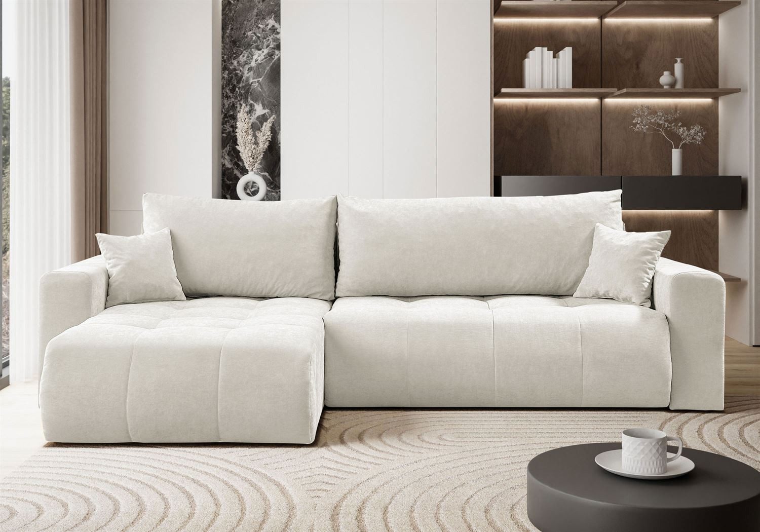 Ecksofa CLOUD mit Bettfunktion und Bettkasten
