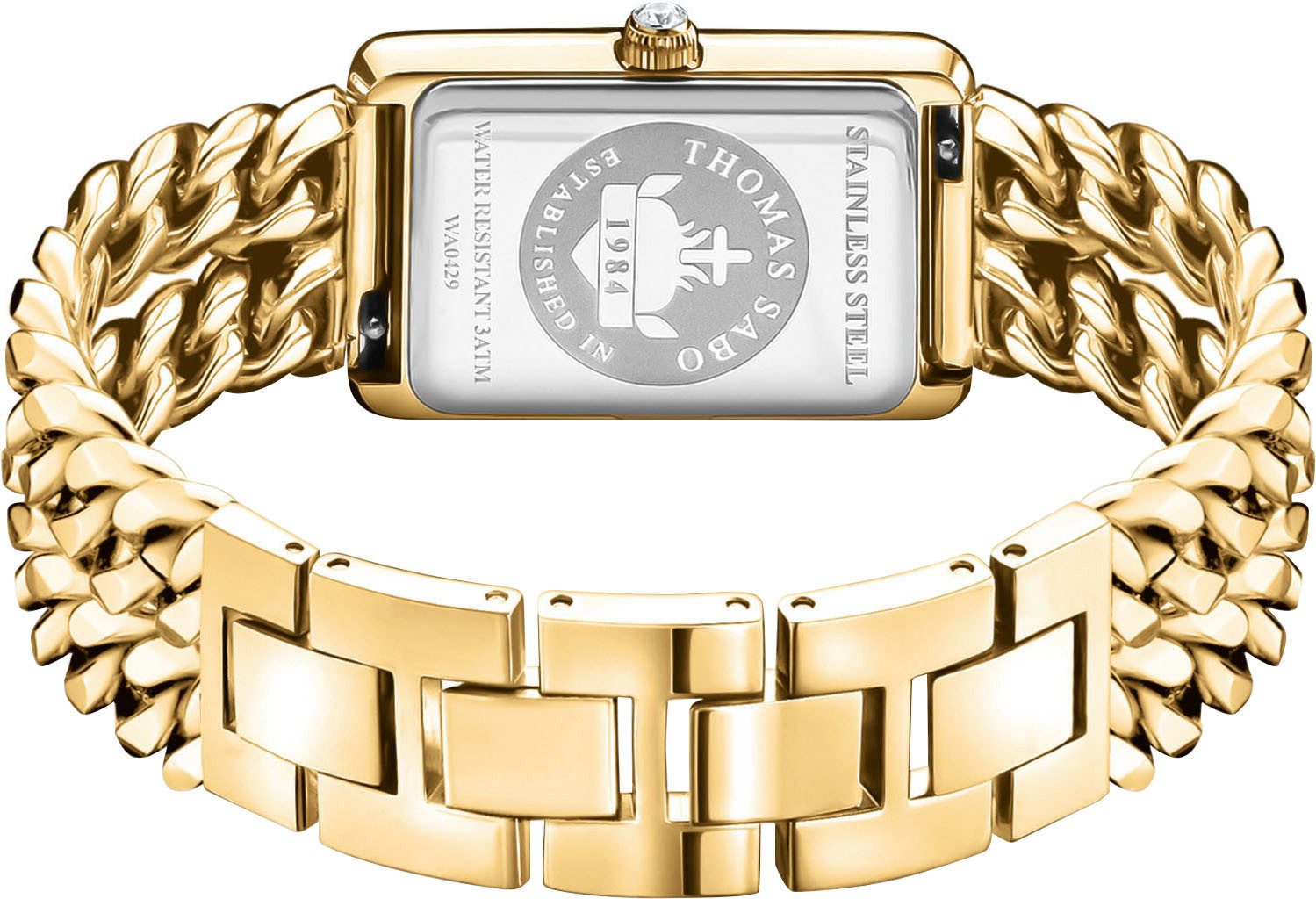 THOMAS SABO Quarzuhr Bold Elegance WA0429-291-207-22 mm, Armbanduhr, Damenuhr, Edelstahlarmband, analog, Tag, Zirkonia (synth)