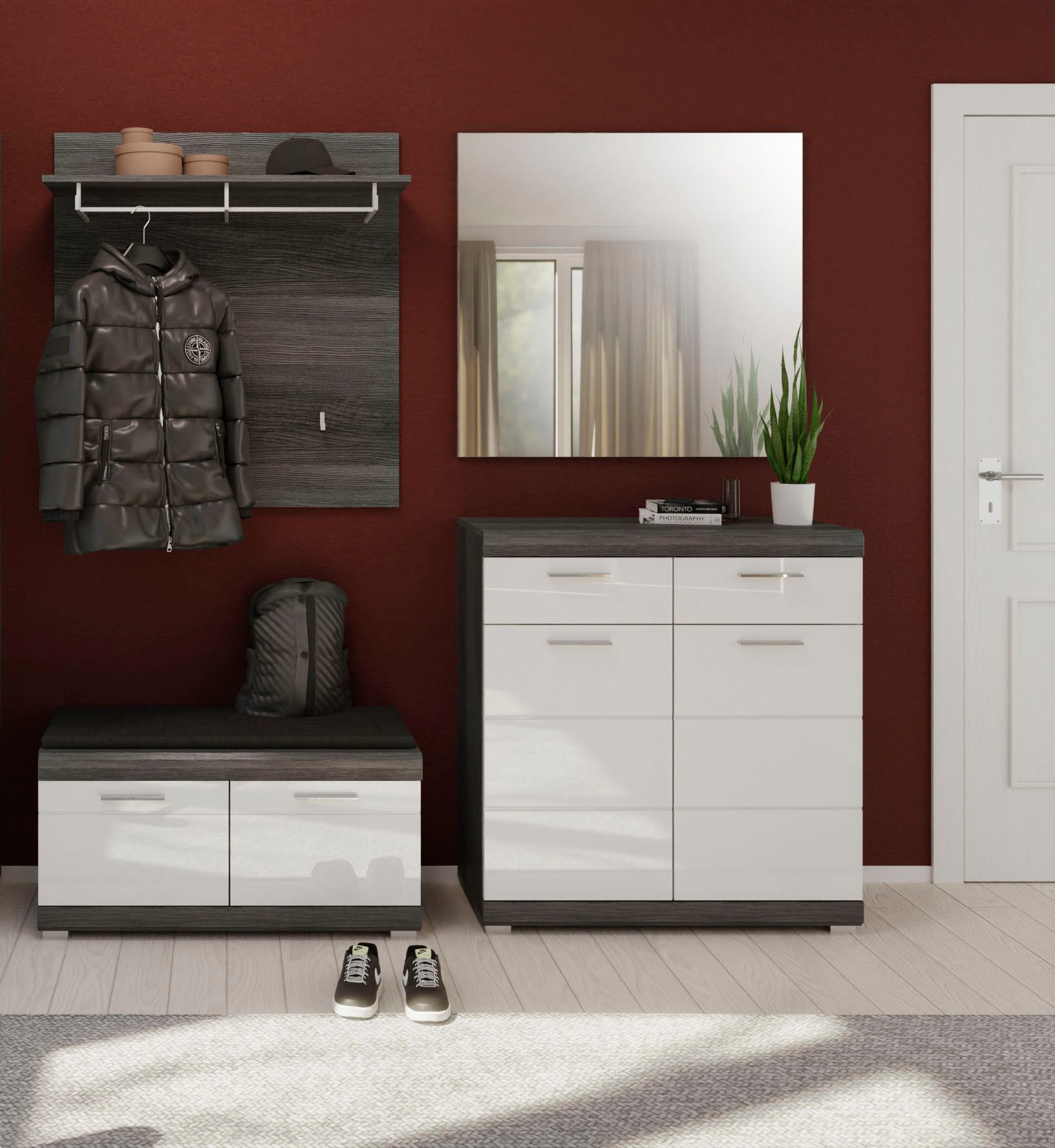 INOSIGN Garderoben-Set "Siena, Fronten mit hochwertiger Rillenfräsung, 4-te günstig online kaufen