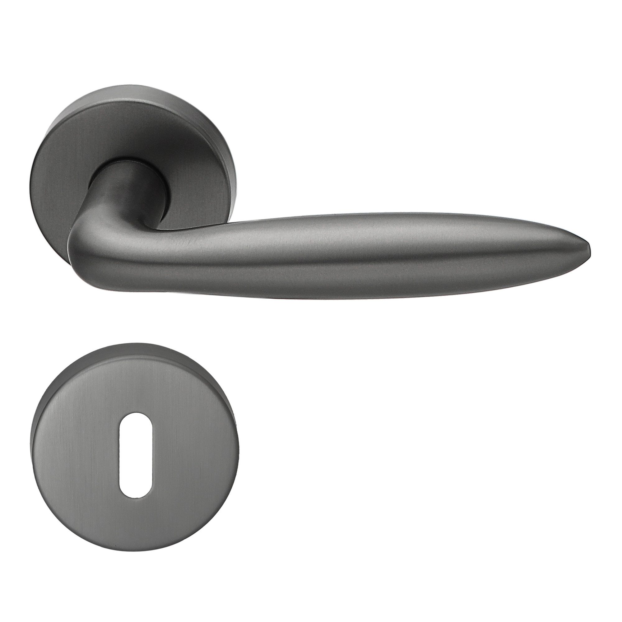 MeinTürgriff Drückergarnitur Toulouse Samtgrau Türgriff für Innentüren Rosettengarnitur