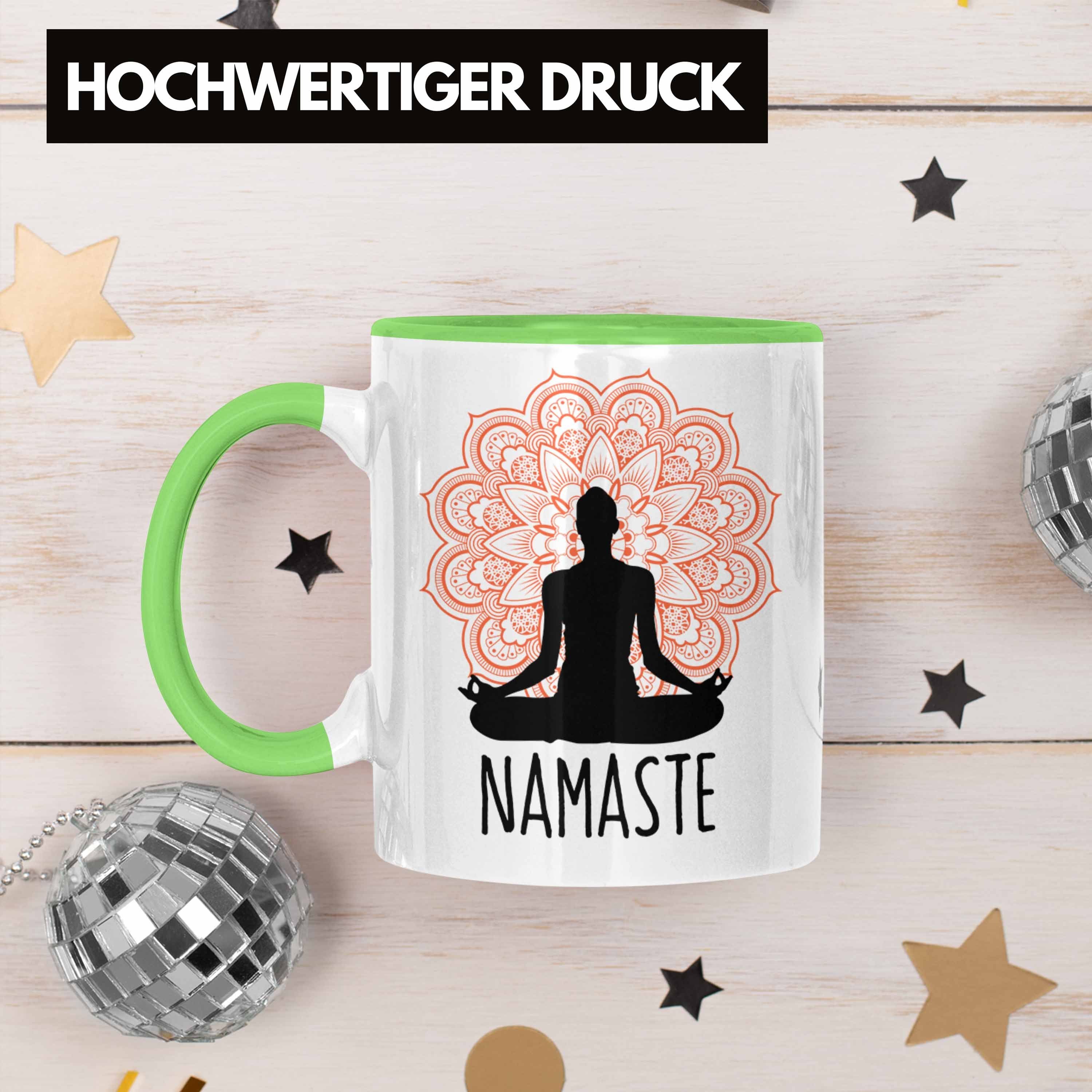Trendation Grün Nama Meditations-Tasse Meditationliebhaber für Tasse Geschenk Inspirierendes