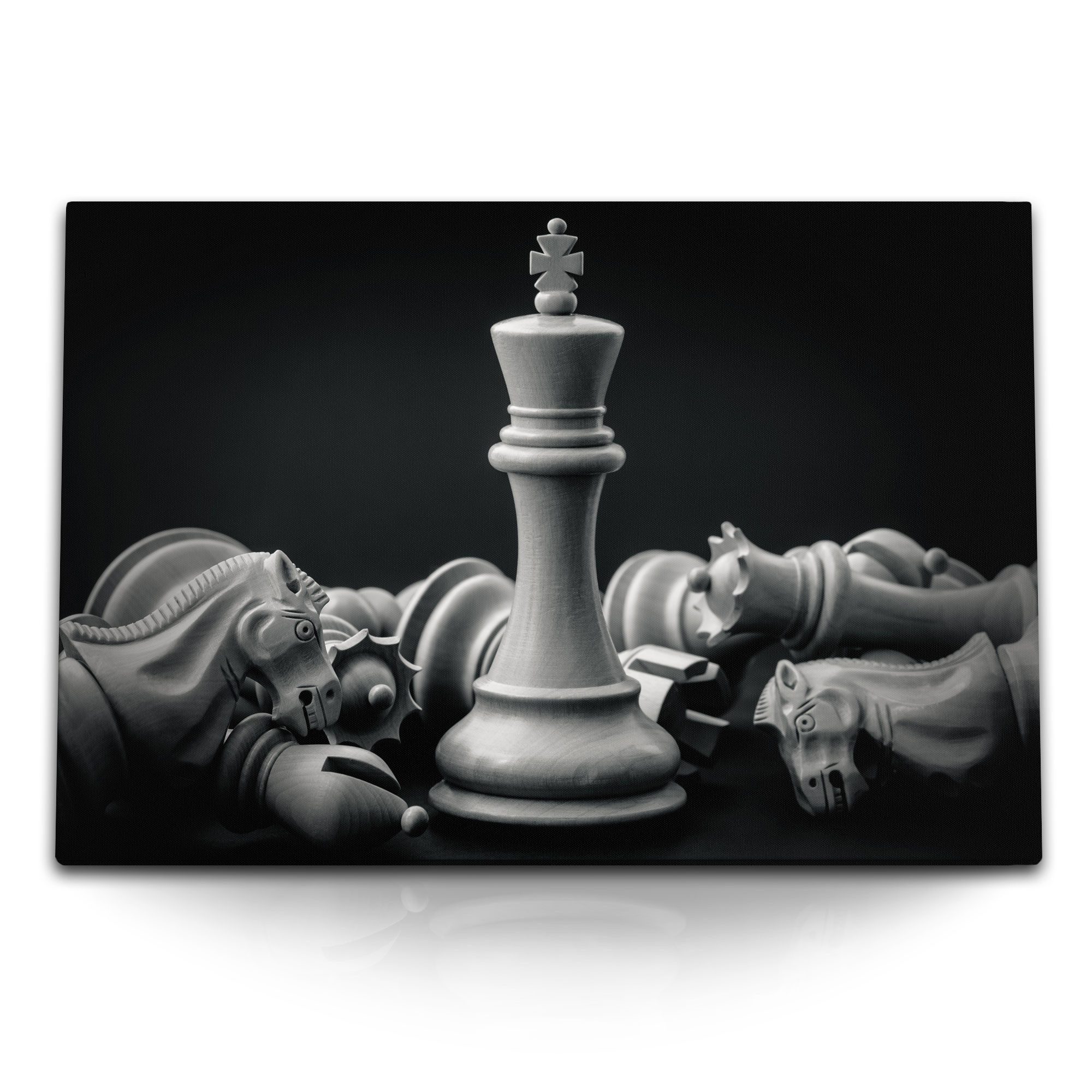Sinus Art Leinwandbild 120x80cm Wandbild auf Leinwand Schach Schachfiguren günstig online kaufen
