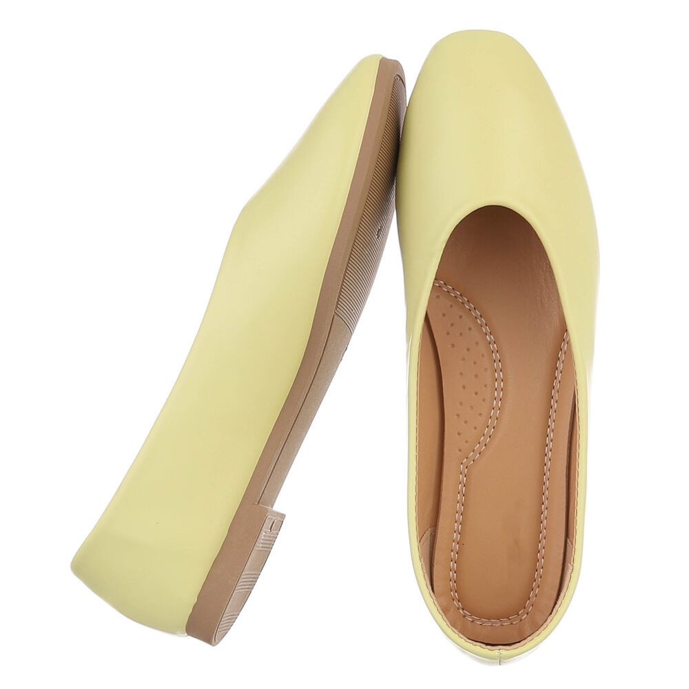 Ital-Design Minimalistische Damen Ballerinas für Alltag und Freizeit Ballerina (91554500) Blockabsatz Klassische Ballerinas in Gelb