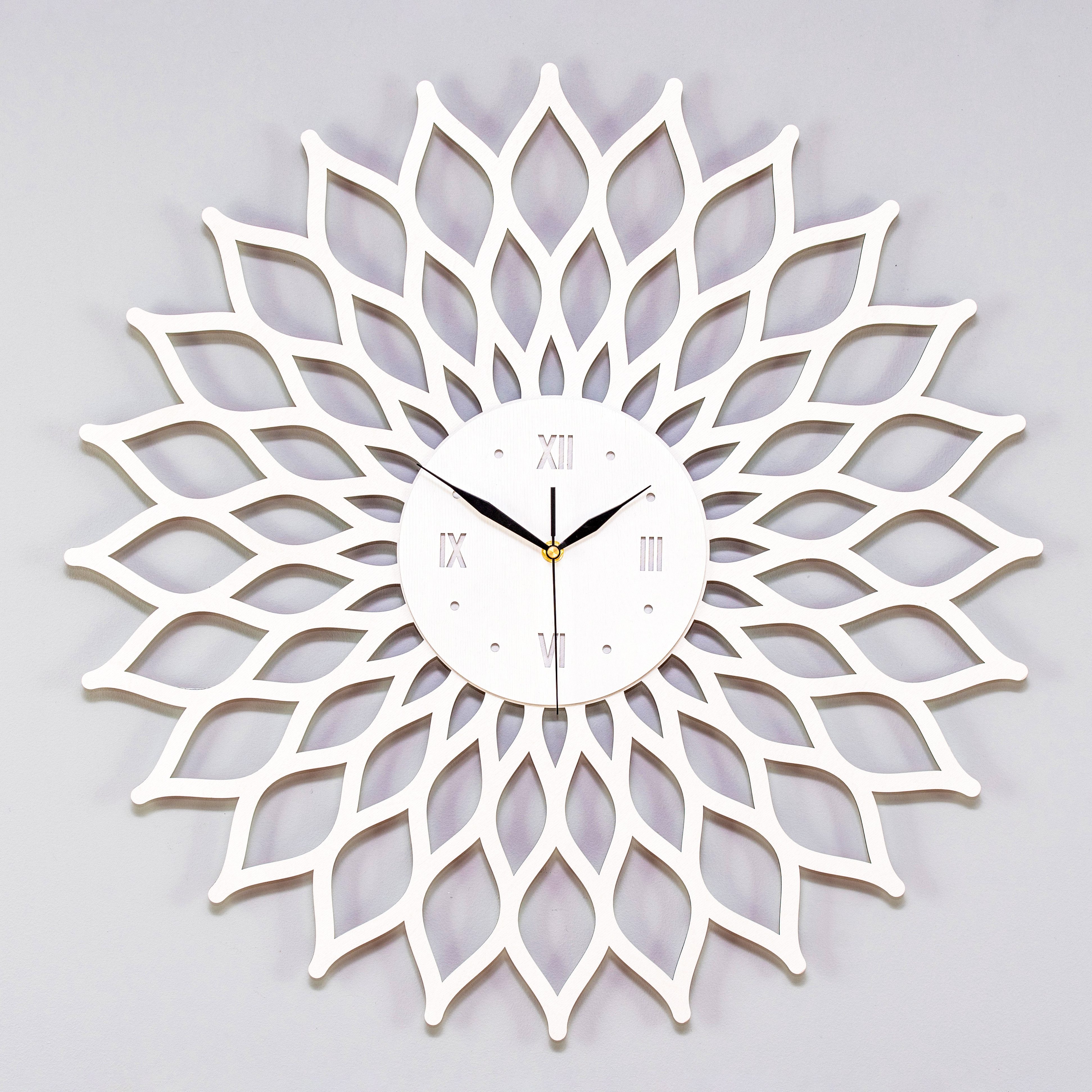 ORNAMENTI Wanduhr Grosse, modern, holz, hingucker Wanduhr, Sunburst, Sonne (ohne Ticken, Wanddeko, Holzdeko, 3 Größen 40, 50, 60 cm)