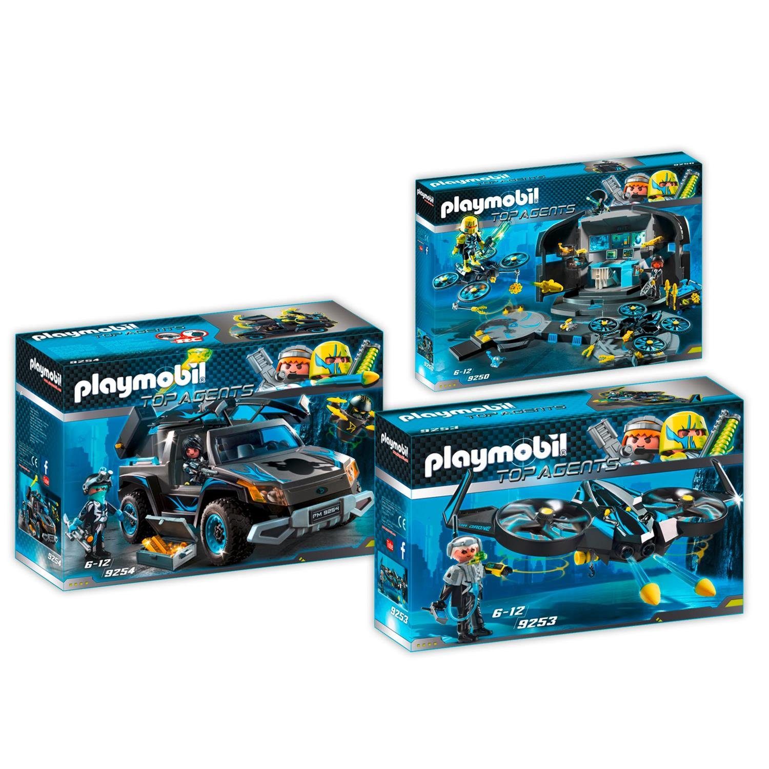 Playmobil® Spielbausteine 9250-53-54 Top Agents Set 3 - 3er Set 9250 + 9253  + 9254