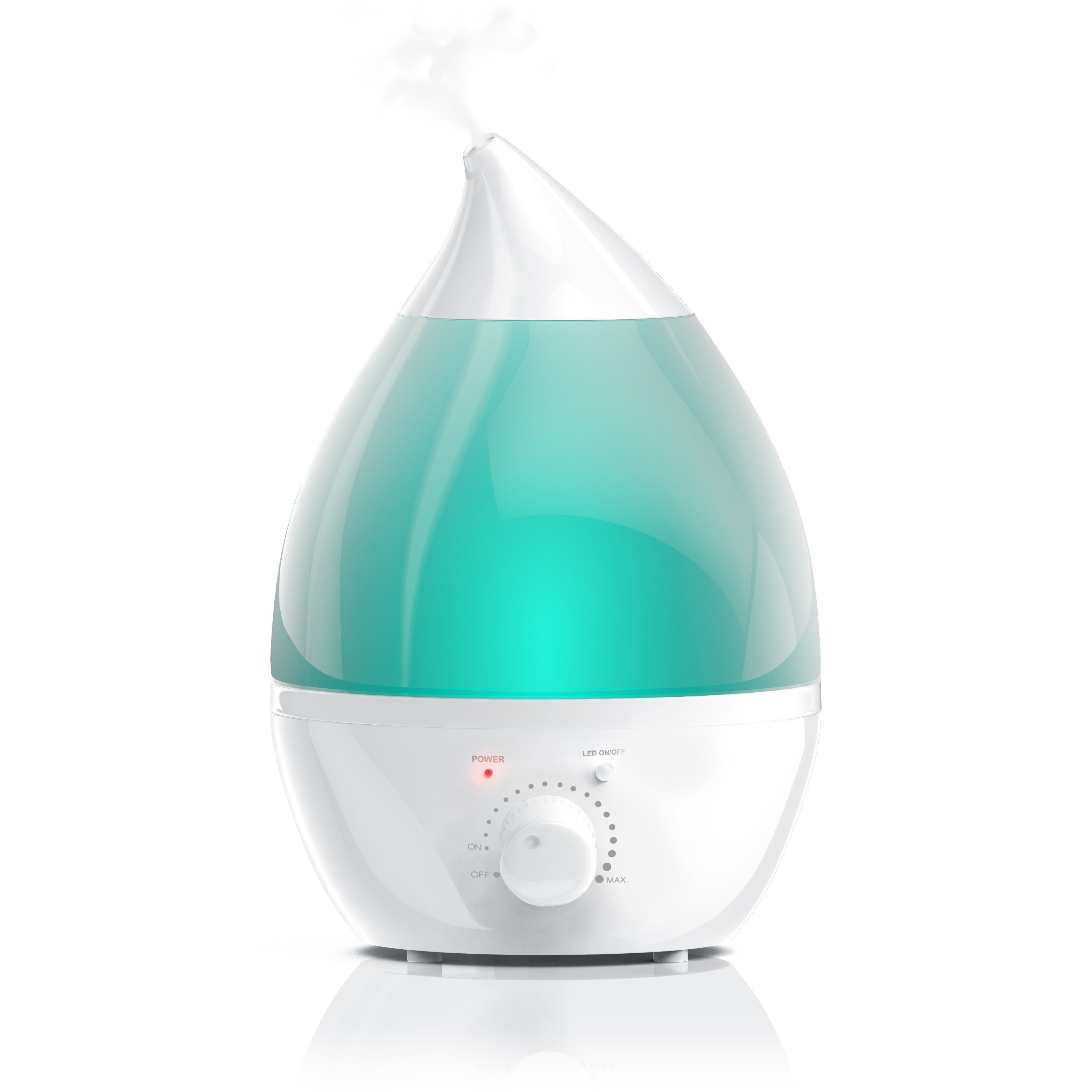 Arendo Luftbefeuchter, 2,8 l Wassertank, Ultraschall, LED Farbwechsel & Dufteinschub für ätherische Öle