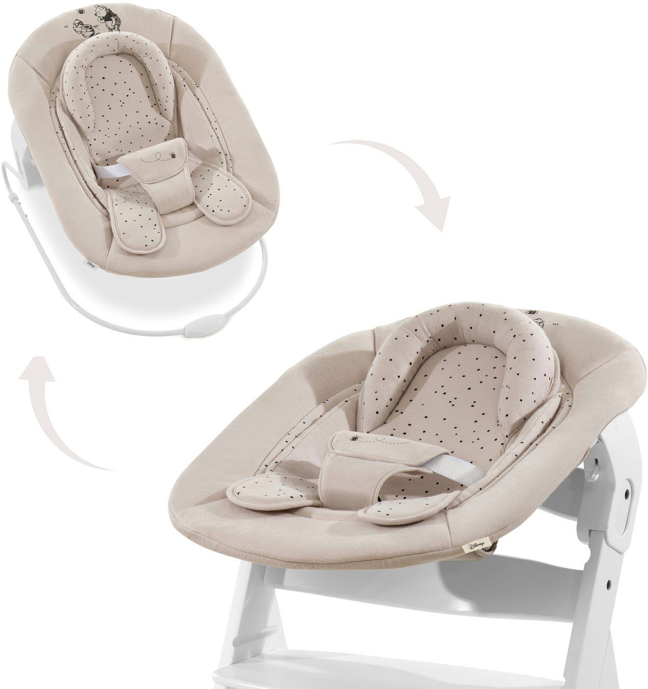 Hauck Hochstuhlaufsatz Alpha Bouncer 2in1 Winnie the Pooh beige, mit Wippge günstig online kaufen
