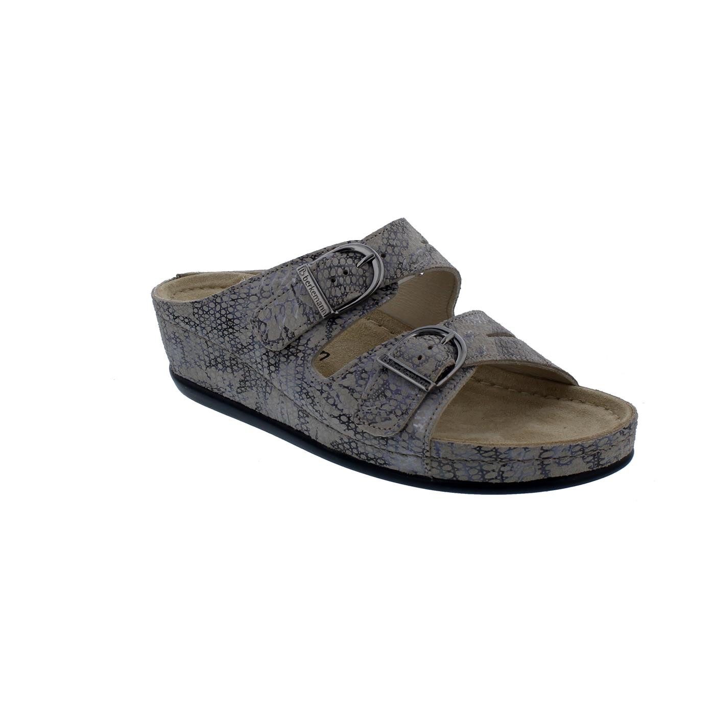 BERKEMANN Berkemann Lüneburg Pantolette, Nubukleder Abstrakt, Multi / Hell, Weit Pantolette