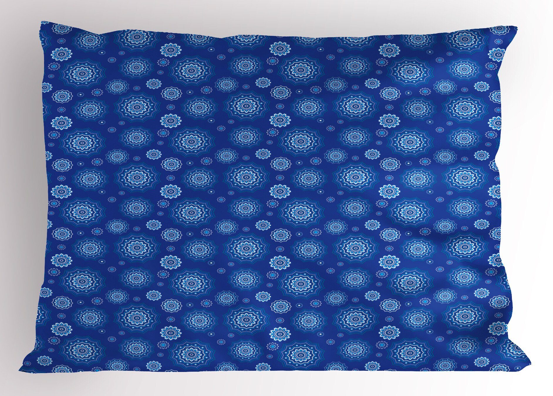 Blumenaufbau Stück), Kunst Size Kopfkissenbezug, Abakuhaus Gedruckter Mandala (1 Dekorativer Blauer Standard Kissenbezüge