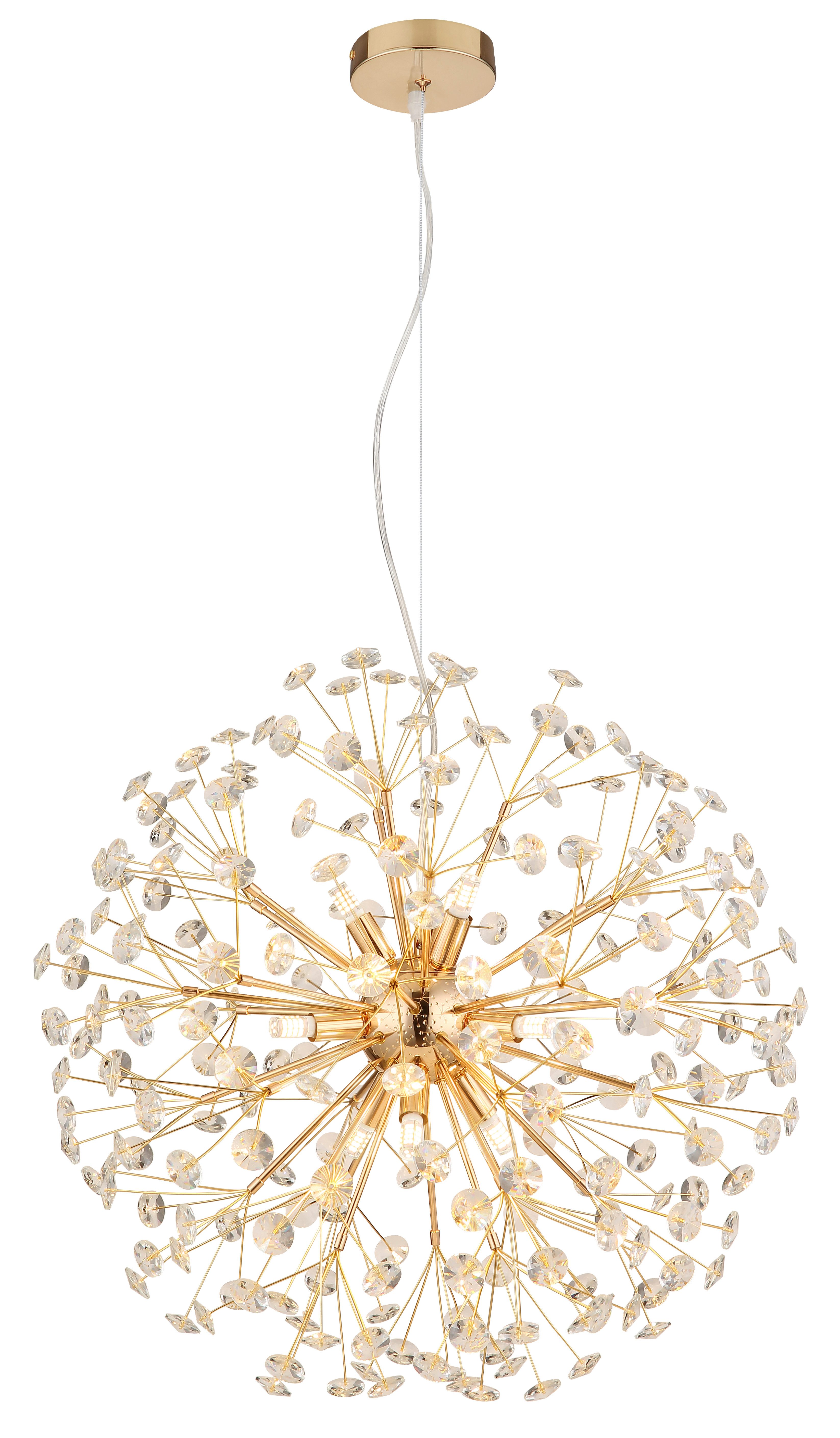 GLOBO LIGHTING Hängeleuchte KATRINA, LED fest integriert, Warmweiß, Luster Hängelampe Esszimmer Esstisch-Lampe elegant