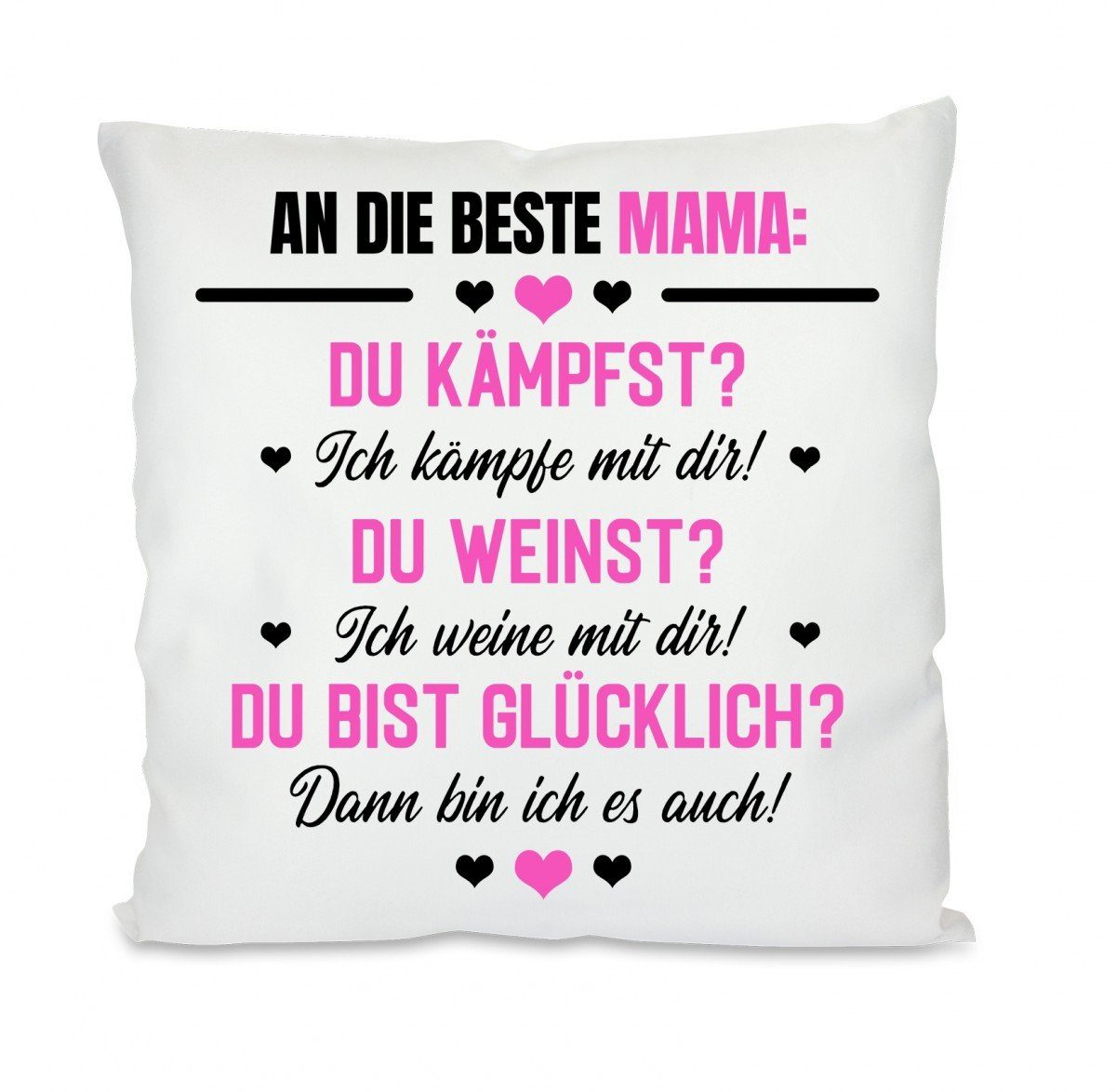 Herzbotschaft Dekokissen Kissen mit einseitigem Motiv An die beste Mama, Ki günstig online kaufen