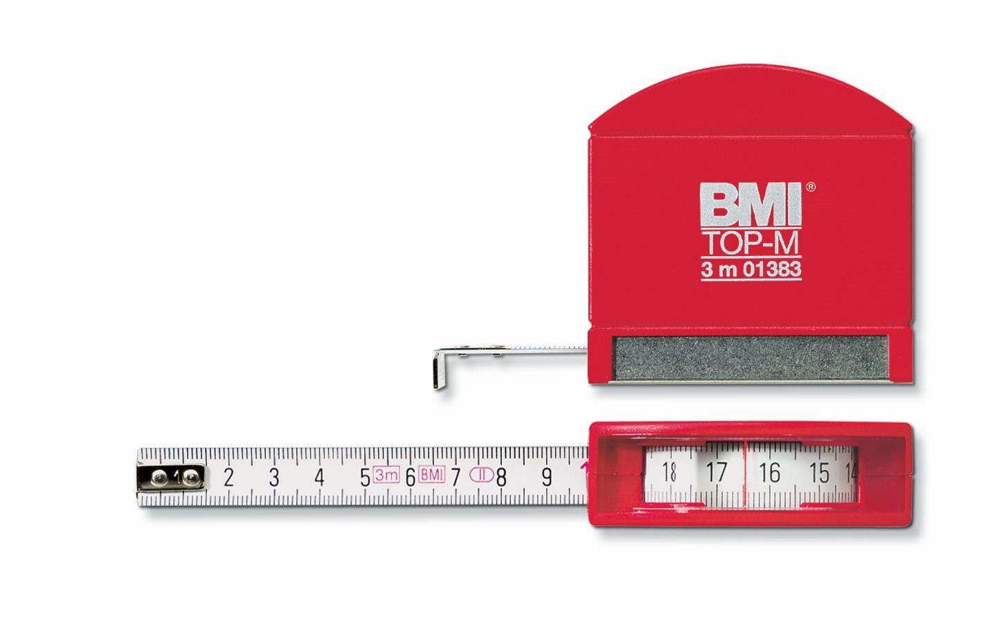 BMI Maßband BMI Taschenbandmaß Top M mit Innenmessung, Länge 2 m, weisslackiertes