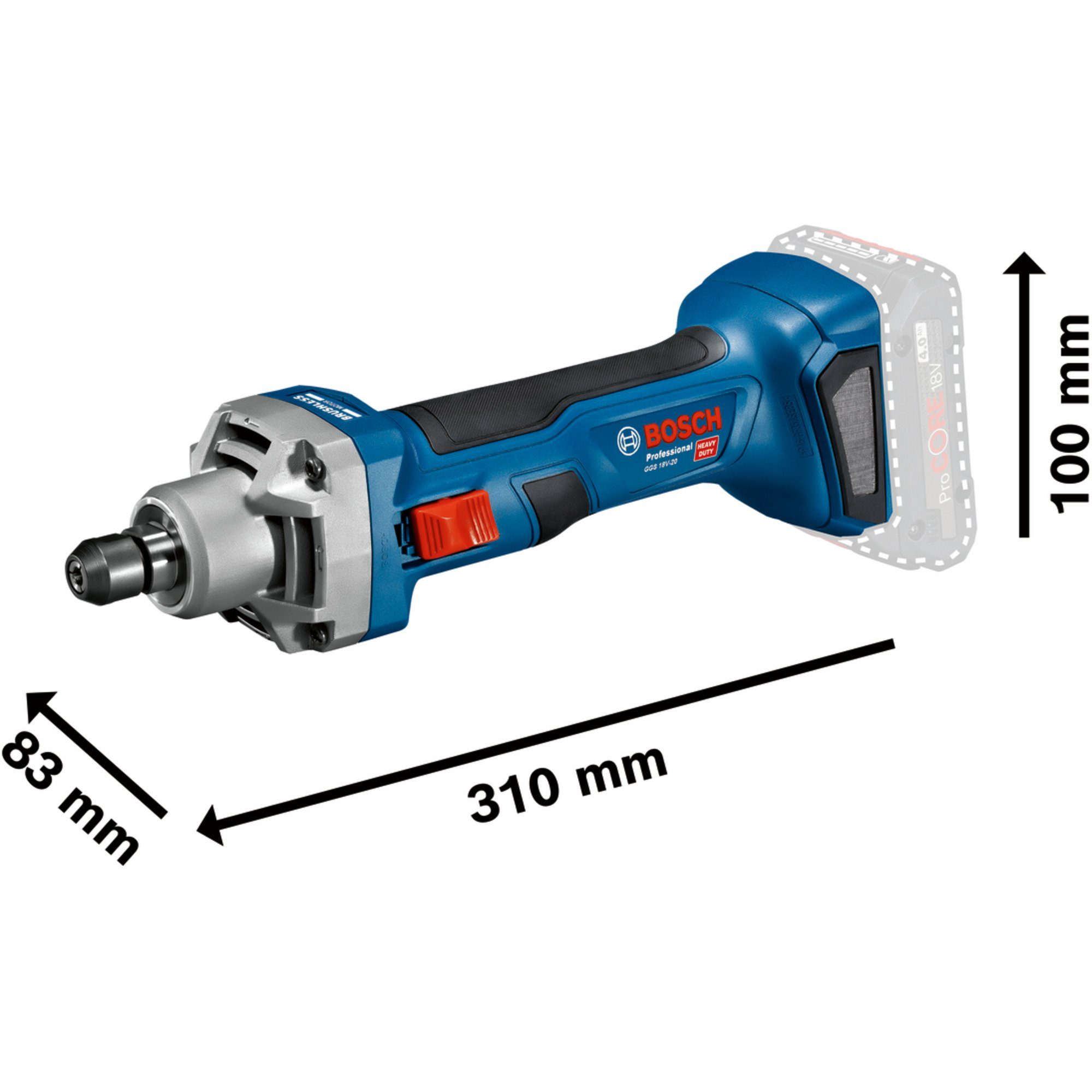 Bosch Professional Geradschleifer Bosch Professional Akku-Geradschleifer GGS 18V-20