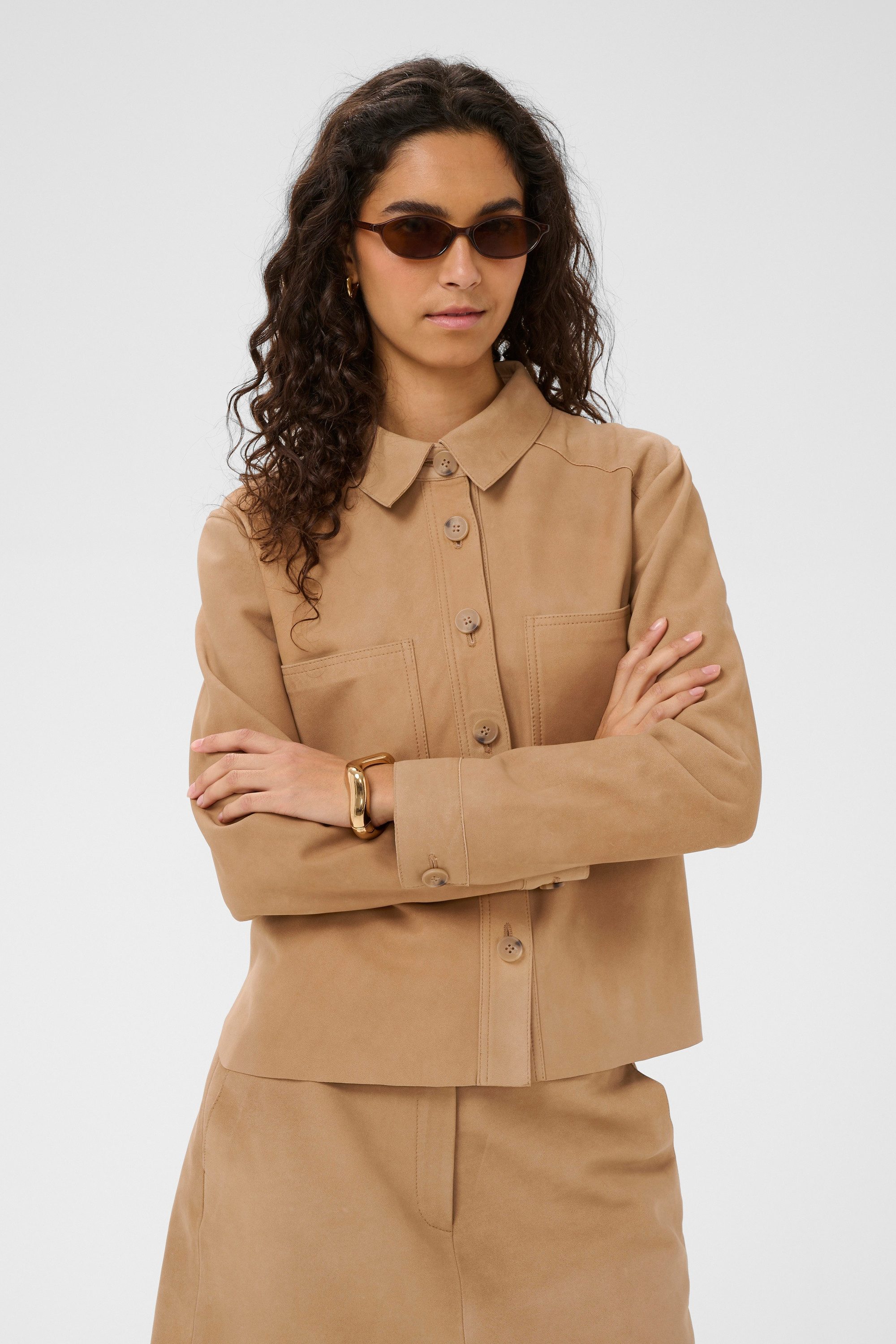 SOAKED IN LUXURY Lederblazer Lederhemd SLParvati