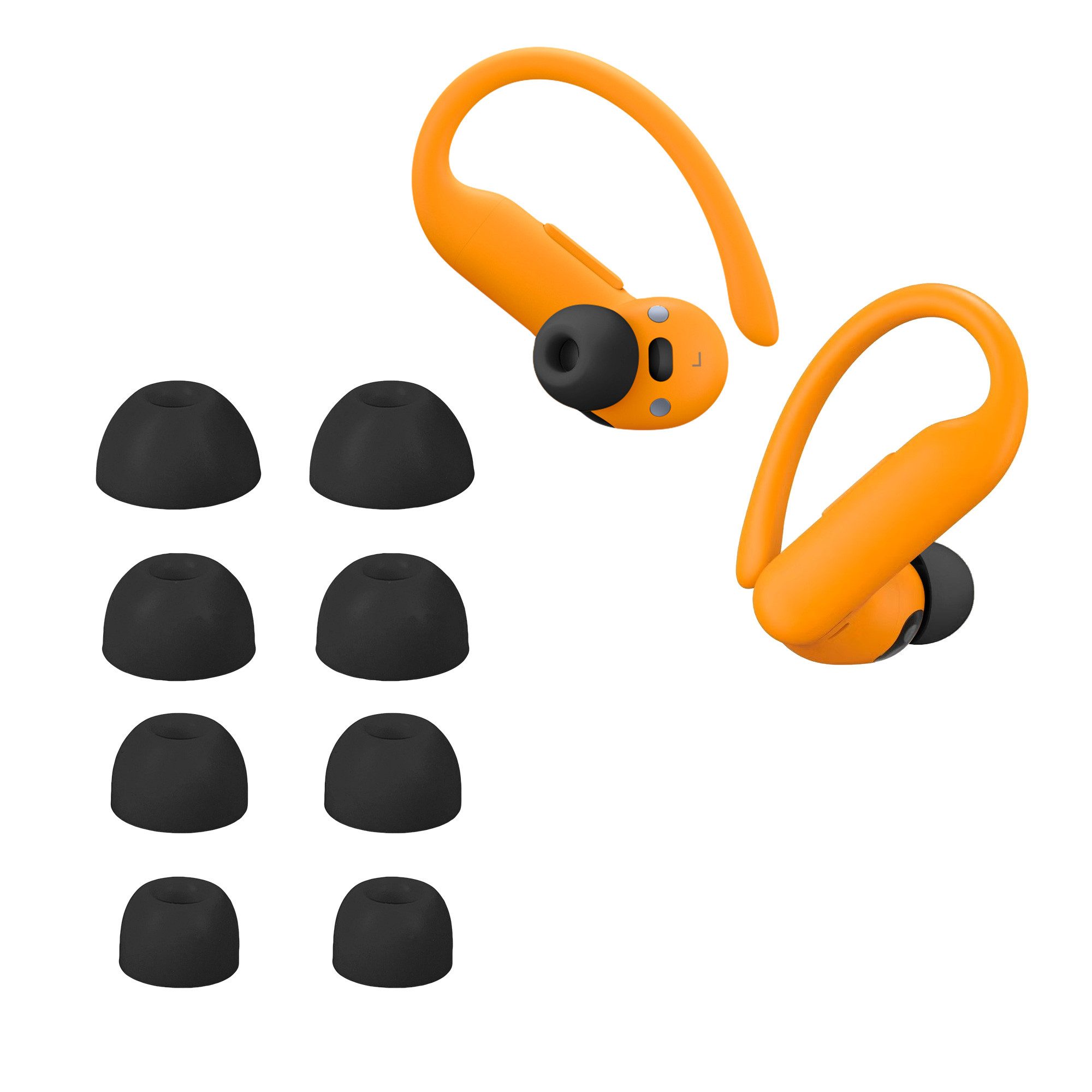 kwmobile Kopfhörer-Schutzhülle 8x Ersatzpolster für Beats Powerbeats Pro 2, 4 Größen - Silikon Ersatz Ohrstöpsel für Beats In-Ear Headphones