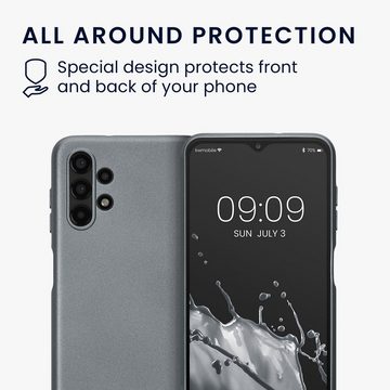 kwmobile Handyhülle Hülle für Samsung Galaxy A13 4G, Silikon Case - Soft Handyhülle - Handy Cover in Metallic Grau