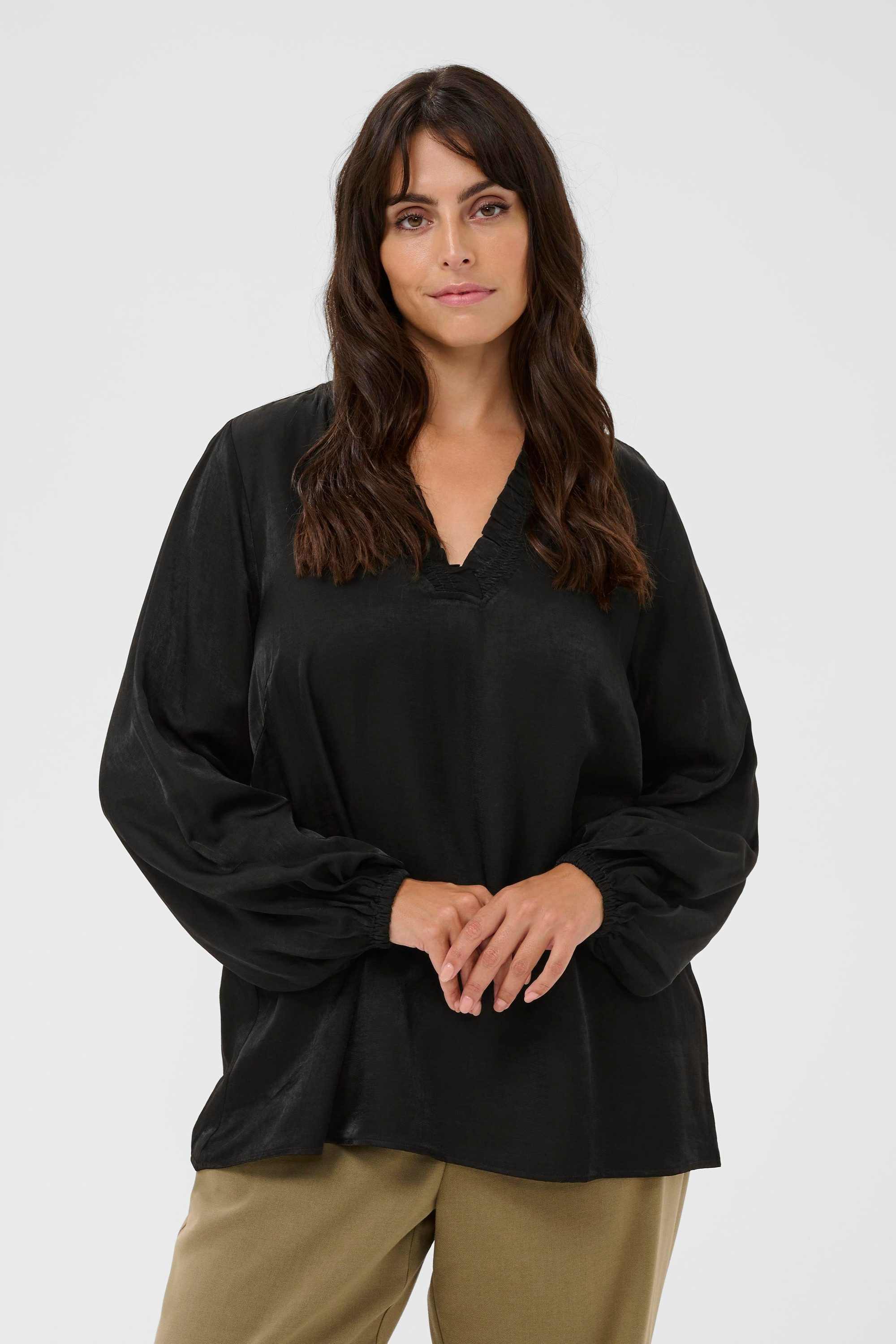 Langarmbluse Langarm-Bluse KCmilia