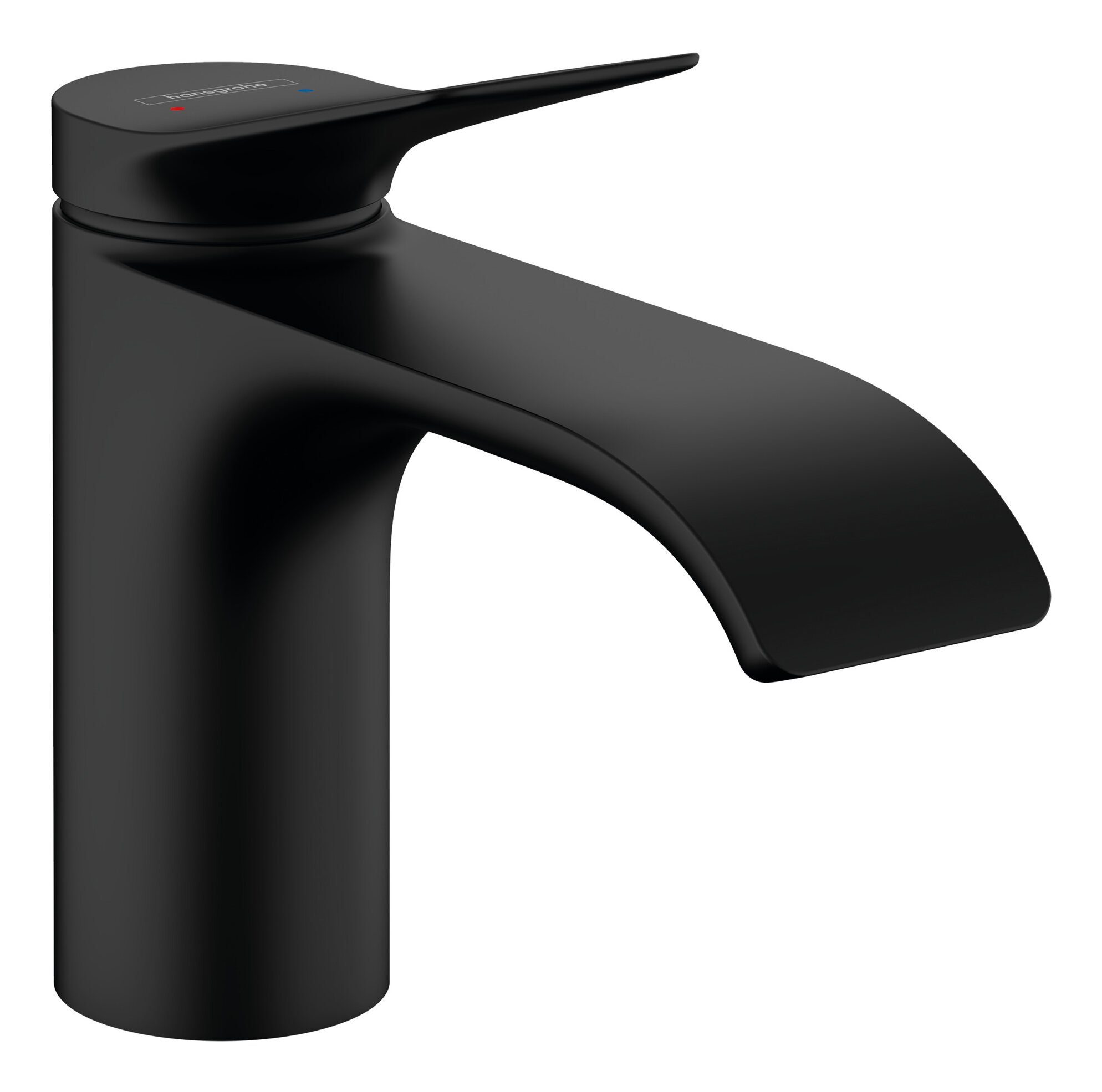 hansgrohe Waschtischarmatur Vivenis 80 Einhebel mit Zugstangen-Ablaufgarnitur Ausladung 133 mm - Mattschwarz