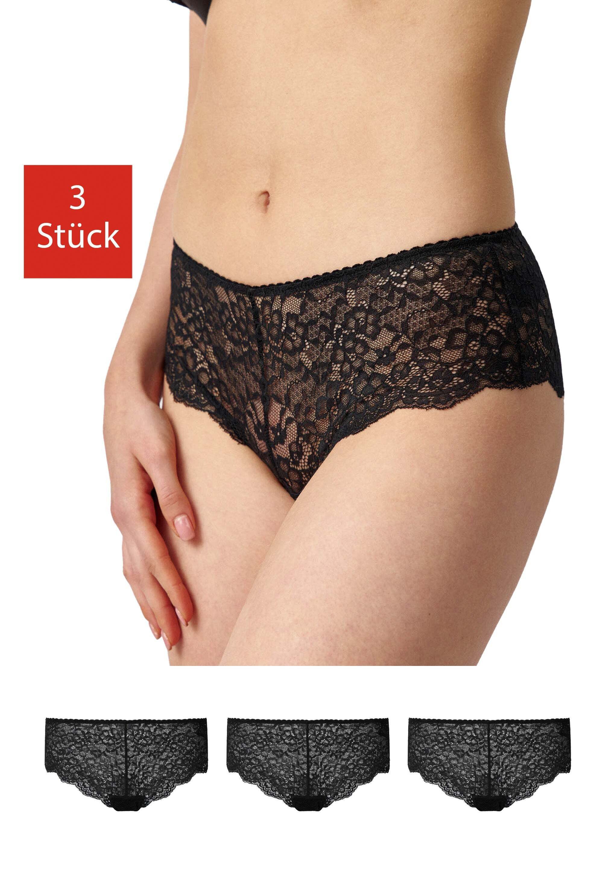 SNOCKS Hipster Panties Damen Unterhose (3-St) aus Spitze, mit hohem Bund für ein angenehmes Tragegefühl