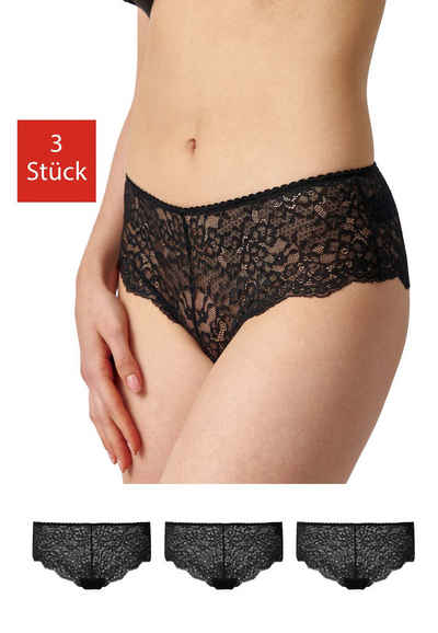 SNOCKS Hipster Panties Damen Unterhose (3-St) aus Spitze, mit hohem Bund für ein angenehmes Tragegefühl