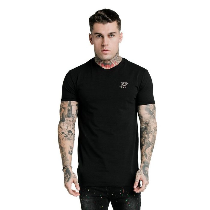 Siksilk T-Shirt SikSilk T-Shirt Herren STRAIGHT HEM GYM TEE SS-16625 Black