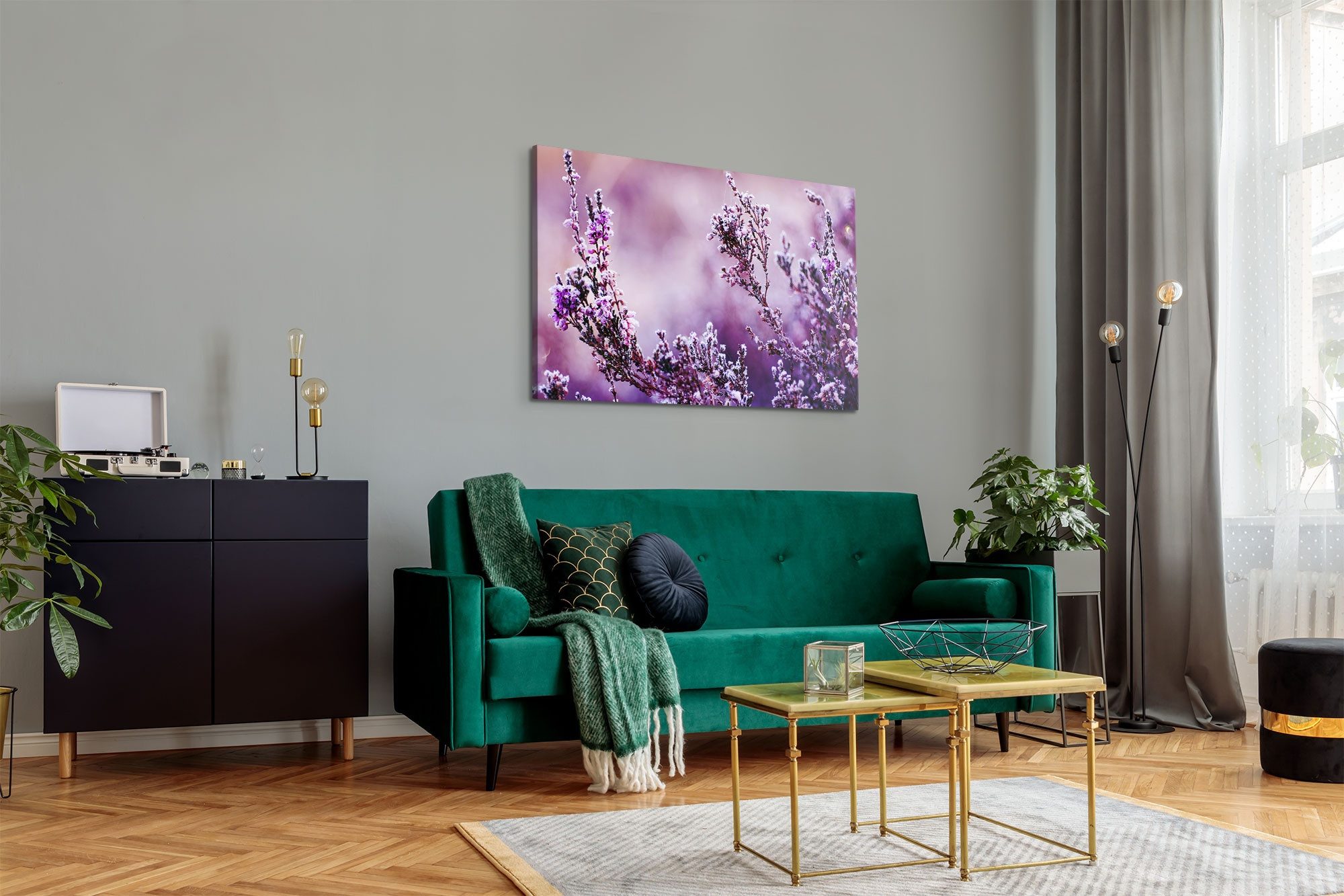 Sinus Art Leinwandbild 120x80cm Wandbild auf Leinwand Frost Pflanzen Winter Winterfrost Natur, (1 St)