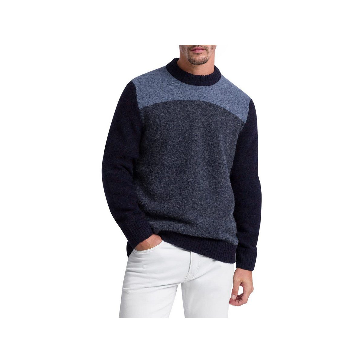 Pierre Cardin V-Ausschnitt-Pullover schwarz regular fit (1-tlg)