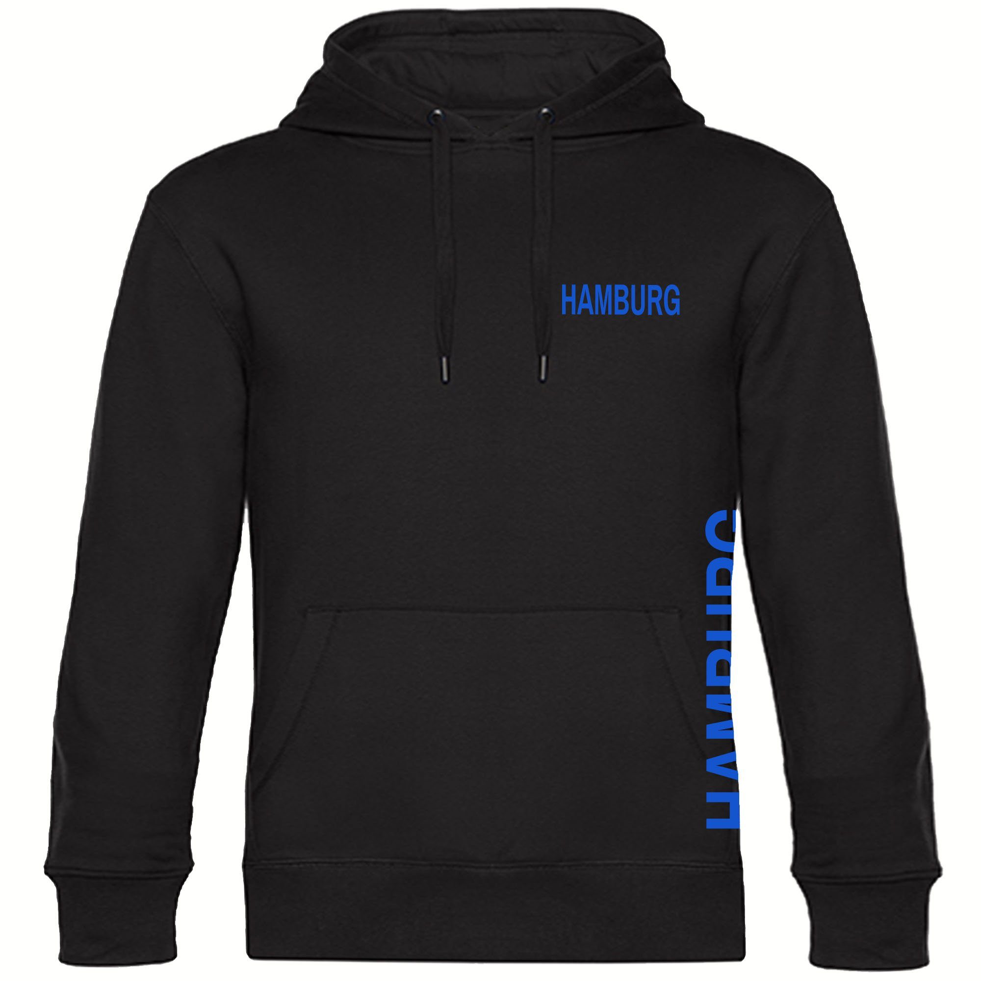multifanshop Kapuzensweatshirt Hamburg - Brust & Seite - Hoodie