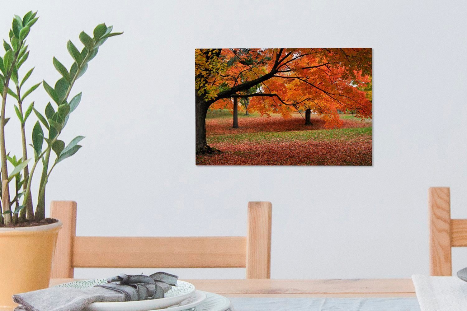 OneMillionCanvasses® St), Aufhängefertig, Boom Leinwandbild Orange Wandbild - (1 Wanddeko, 30x20 cm England, - Leinwandbilder,
