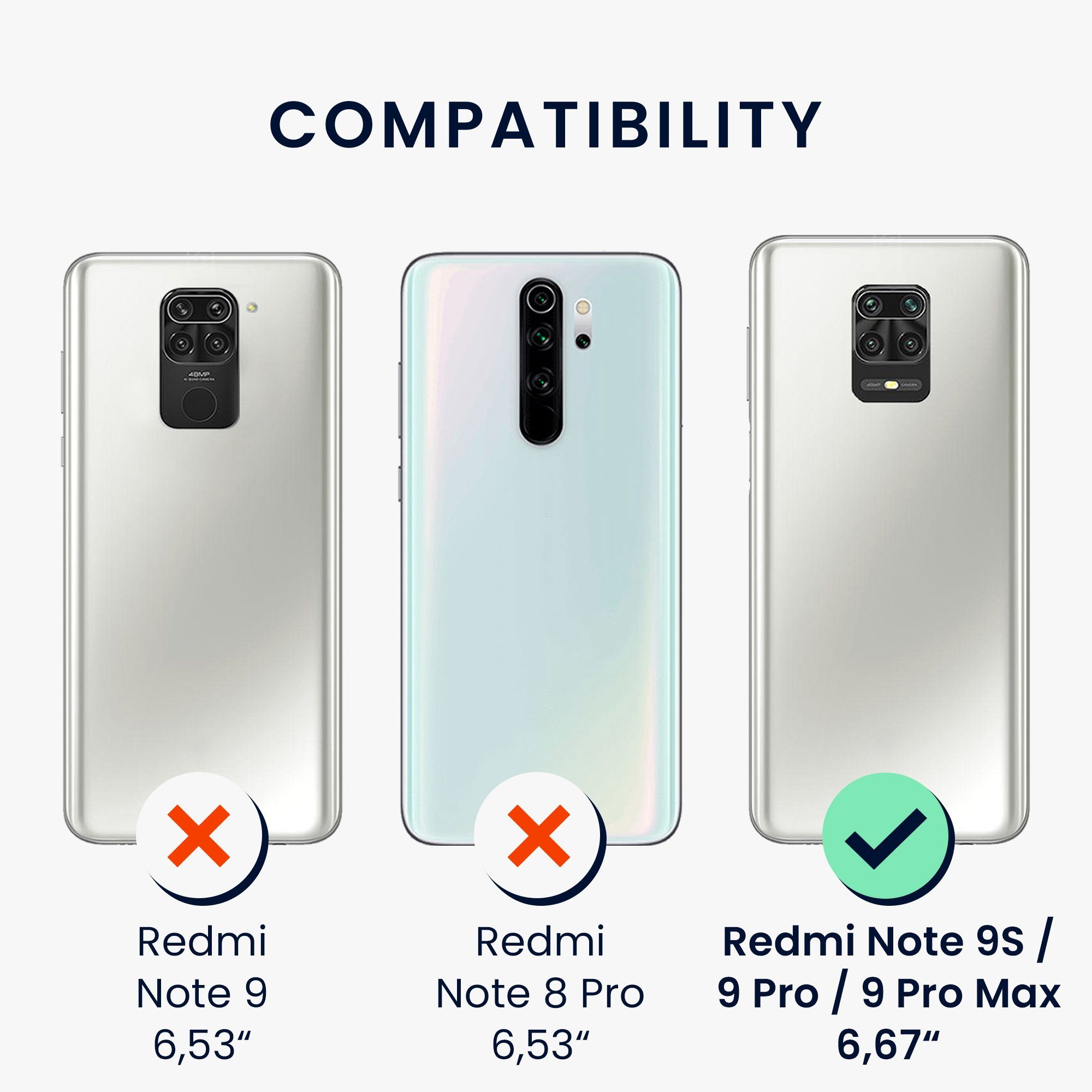 kwmobile Handyhülle Hülle für Xiaomi Redmi Note 9S / 9 Pro / 9 Pro Max, Hülle Silikon - Soft Handyhülle - Handy Case Cover – Bild 5 von 5