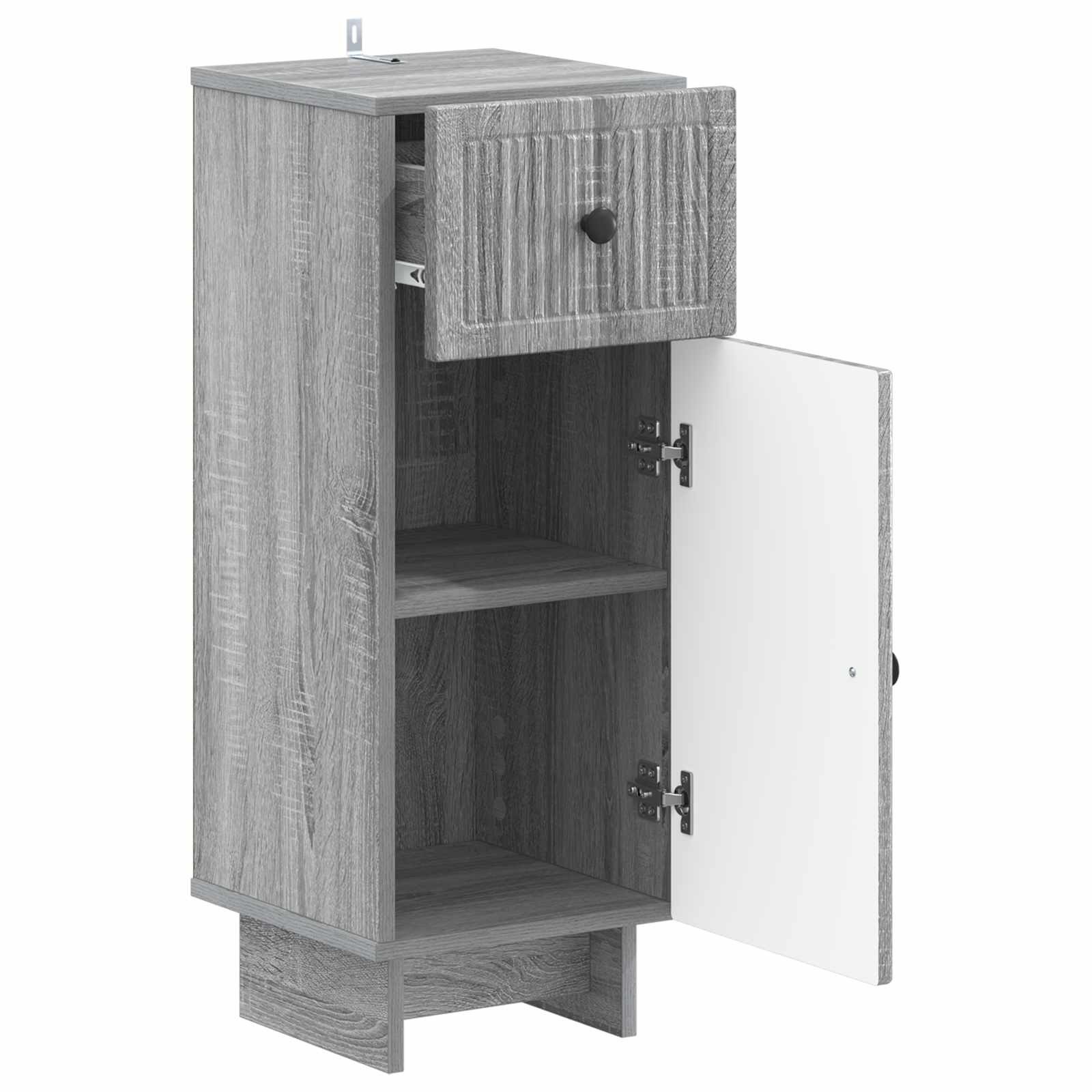 vidaXL Badezimmerspiegelschrank Badezimmer Aufbewahrungsschrank EDE Sonoma-Grau 30 x 31 x 80 cm