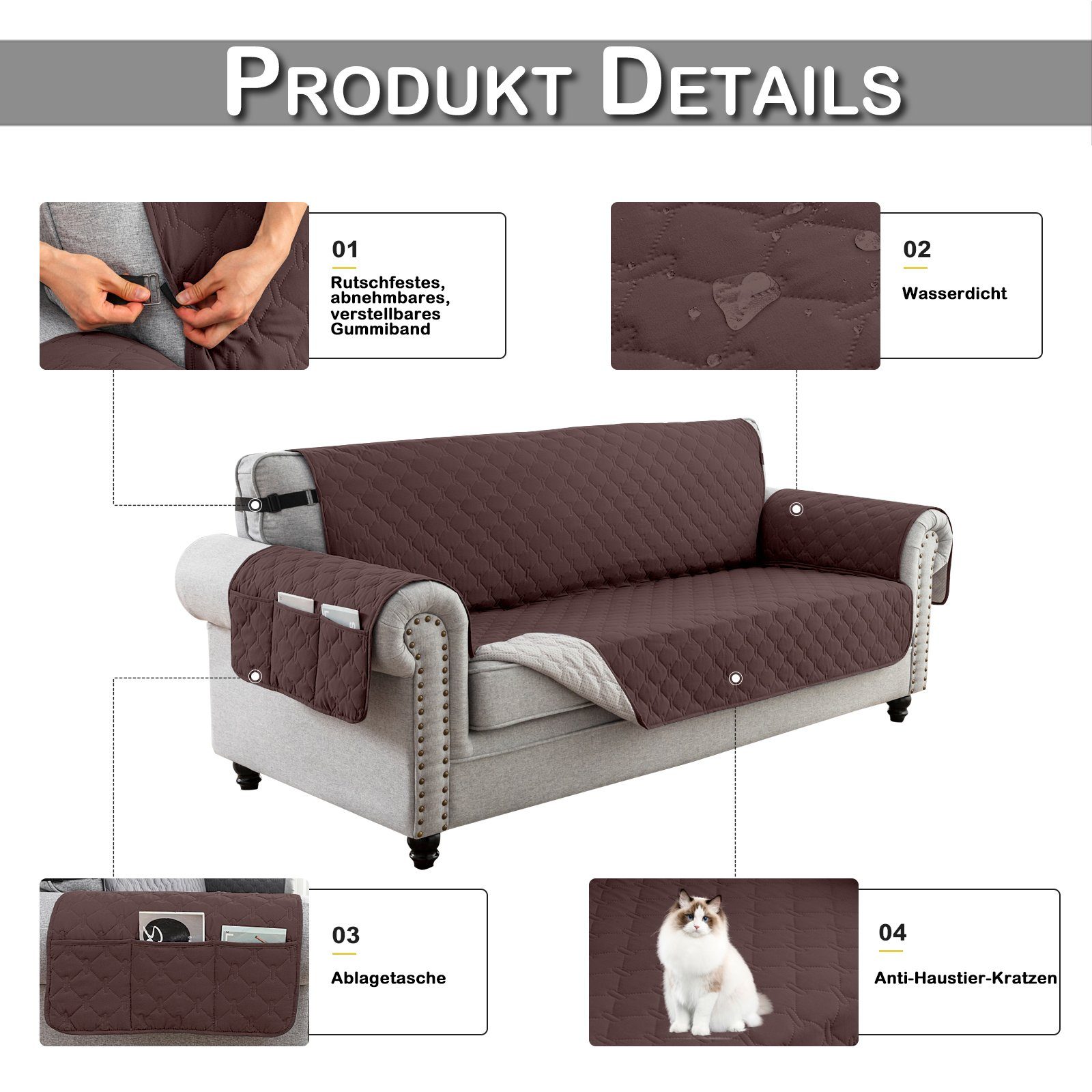 Qelus Sofahusse Sofaschoner Rutschfest,Dauerhaft Sofa überzug Wasserdicht C günstig online kaufen