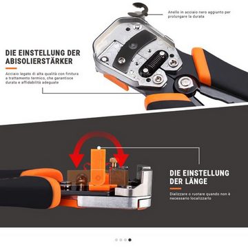 TACKLIFE Crimpzange, 3 in 1 Abisolierzange Kabelschneider Aderendhülsenzange