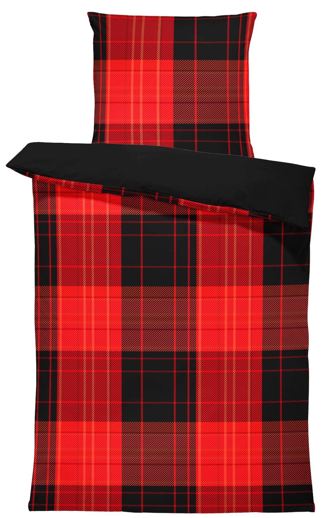 FANSU Mikrofaser Bettwäsche-Set 3-teilig, 135x200 Cm – Kariert, Weich & Atmungsaktiv, Inkl. 2 Kissenbezügen