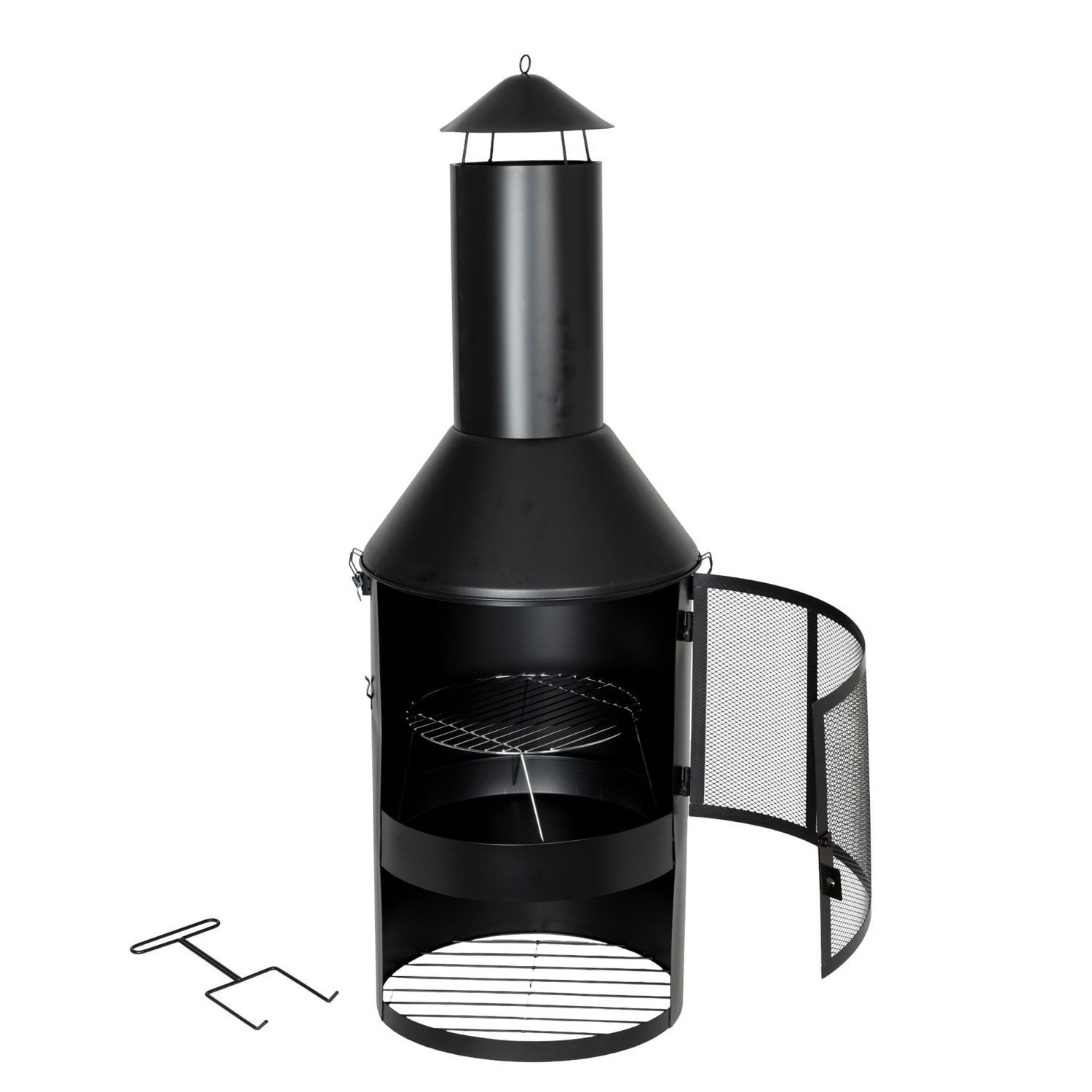 BURI Holzkohlegrill Garten- und Terrassenkamin Gartengrill Gartenkamin Feuerstelle Grill