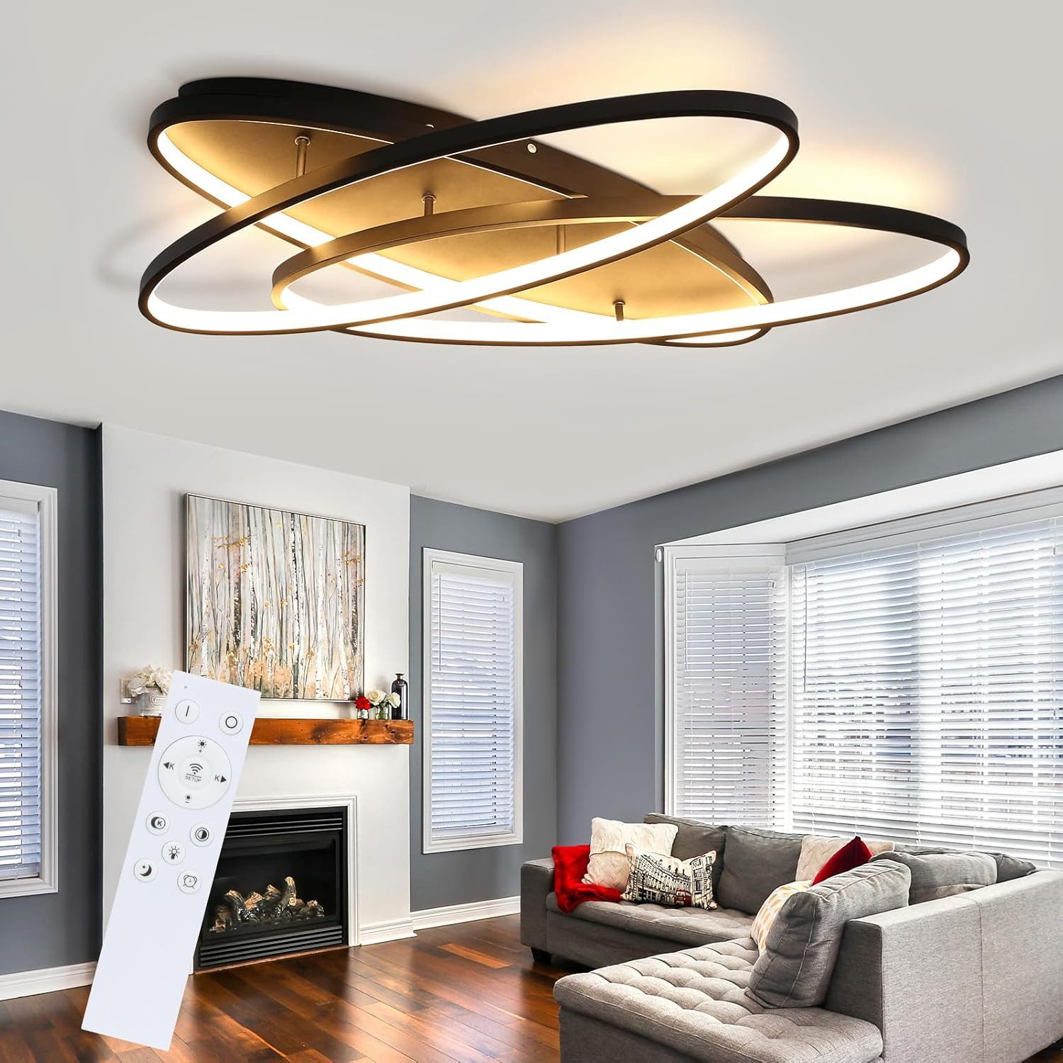 ZMH LED Deckenleuchte Wohnzimmer Oval Dimmbar günstig online kaufen