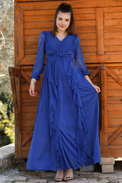 Modabout Abendkleid Langes Maxikleid Sommerkleid für Damen - NELB0063D2276SKS (1-tlg)