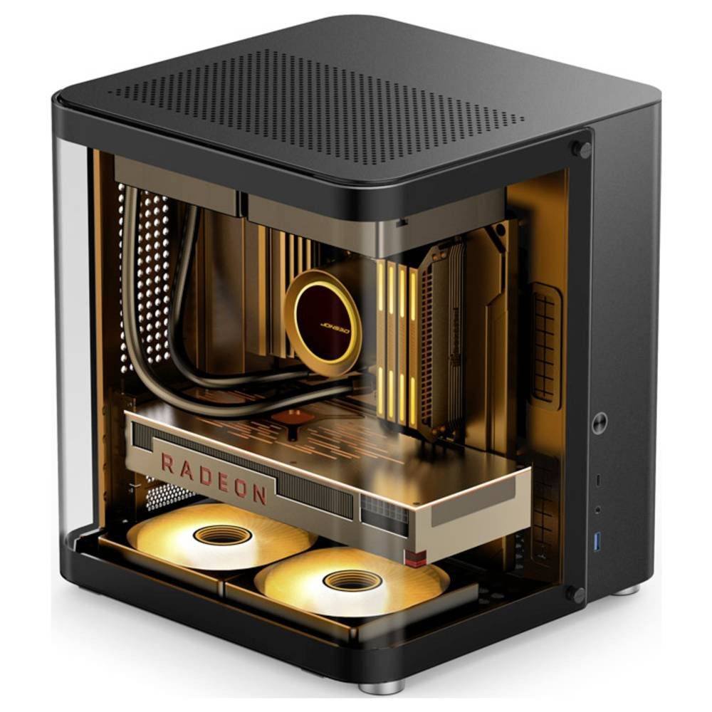 Jonsbo PC-Gehäuse TK-1 2 Micro-ATX Gehäuse Tempered Glass TK-1 Black