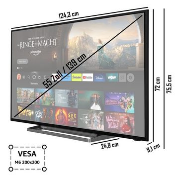 Toshiba 55UF3D63DA LCD-LED Fernseher (139 cm/55 Zoll, 4K Ultra HD, Fire TV, HDR Dolby Vision, Triple-Tuner, Alexa Sprachsteuerung, Sound by Onkyo)