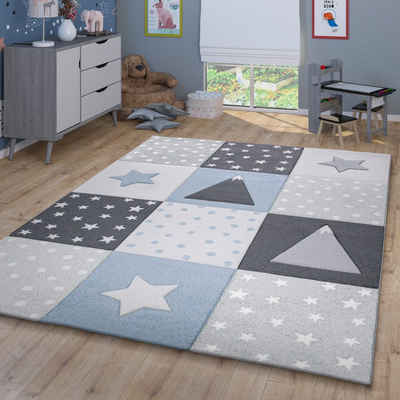 Kinderteppich Teppich Kinderzimmer Kinderteppich Punkte Sterne Berge, TT Home, quadratisch, Höhe: 16 mm
