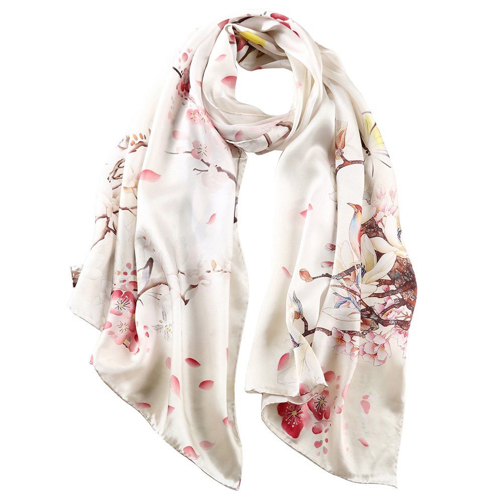 Zaewry Schal Seidenschal Damene 100% Seide, 40+ Bunte Luxuriöse schal damen, Warm & Weich Leicht Halstuch, Als Stola Seidentuch Geschenk Modische