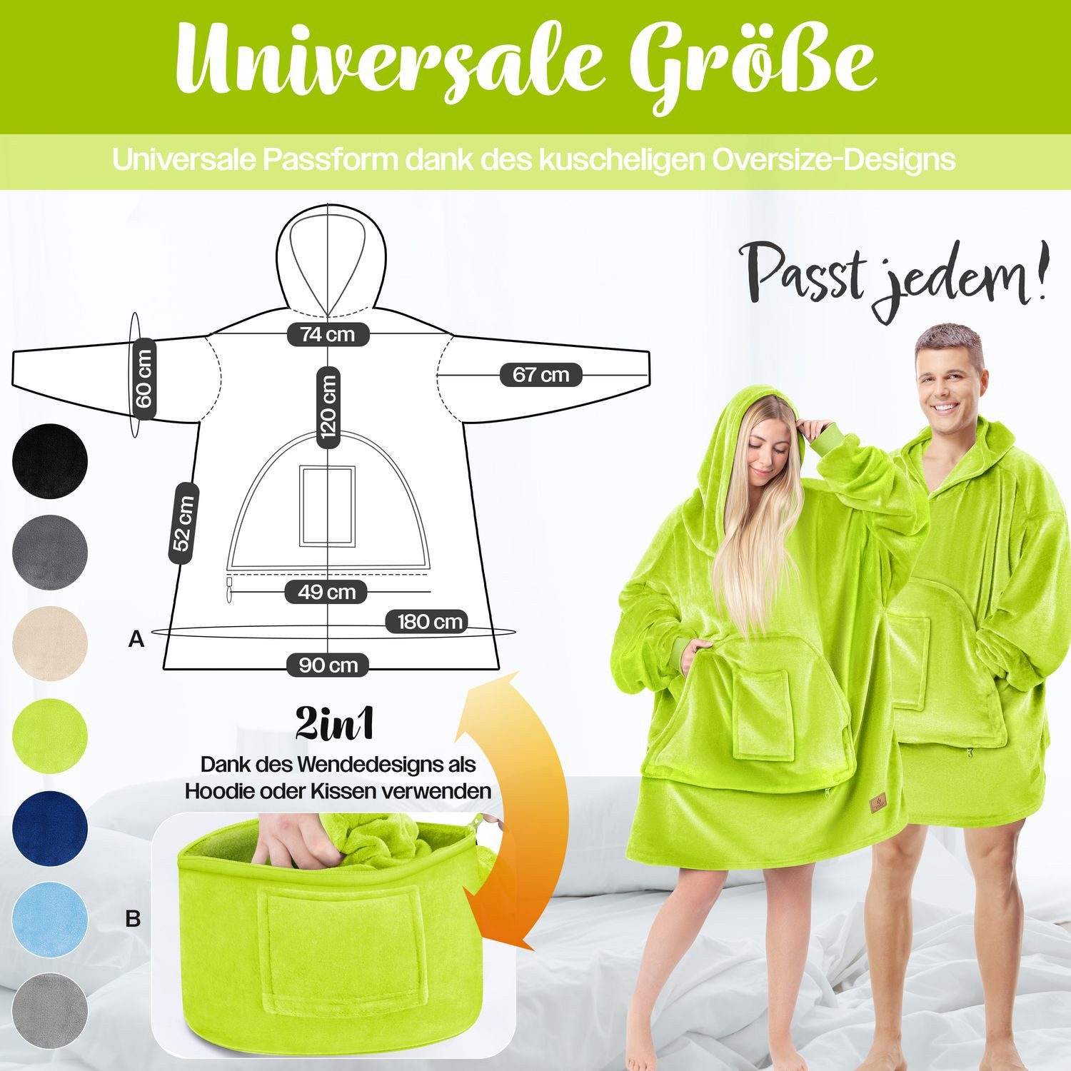 Wohndecke, KESSER, Hoodie Decke Kuscheldecke mit günstig online kaufen