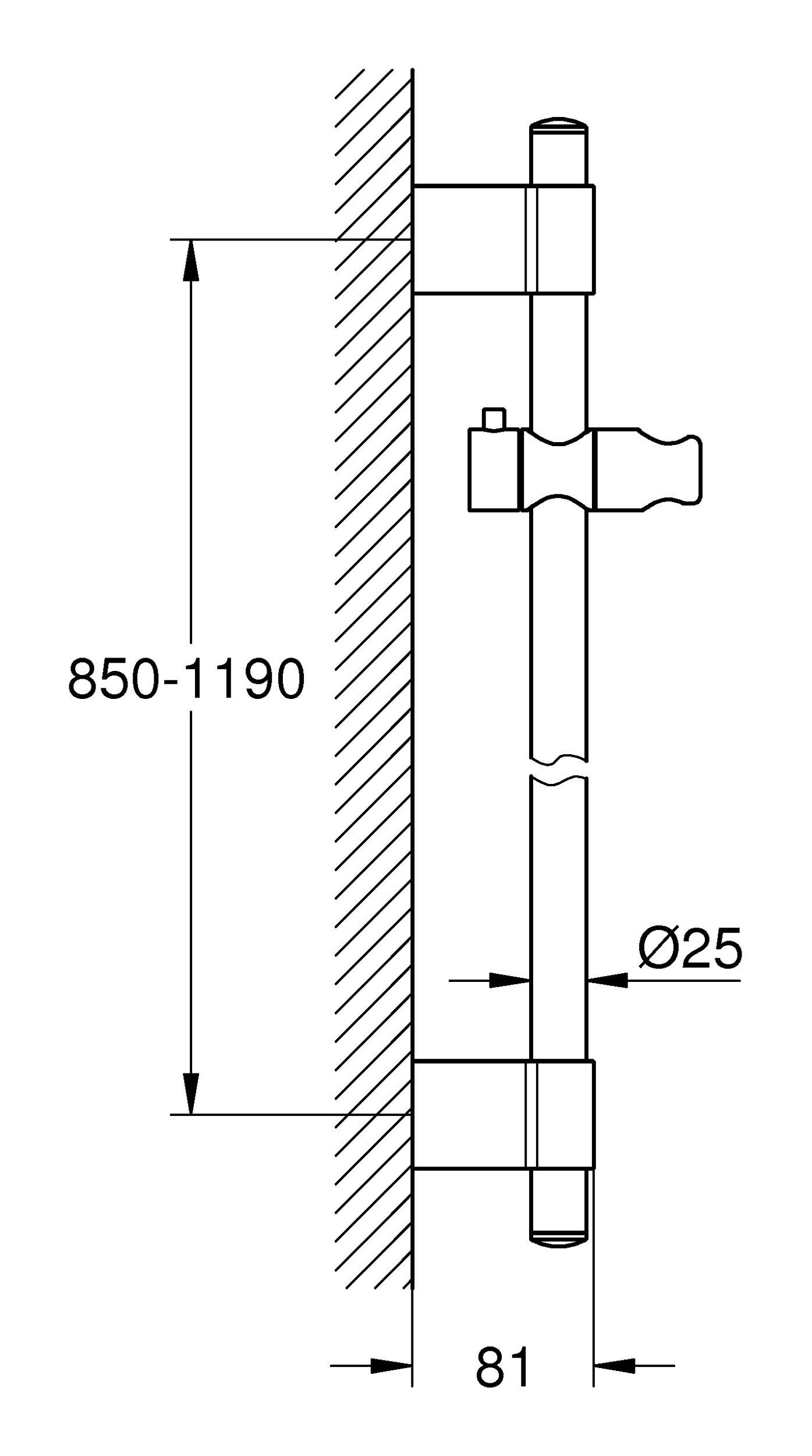 Grohe Duschstange 1150 - Chrom Rainshower, mm Brausestange