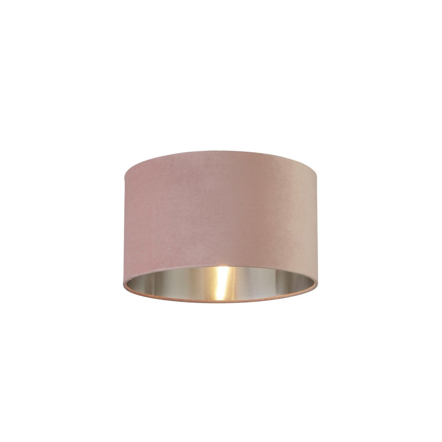 Licht-Erlebnisse Lampenschirm GIRONA, in Pink Silber gebürstet Ø 38 cm Stoff Modern Flur